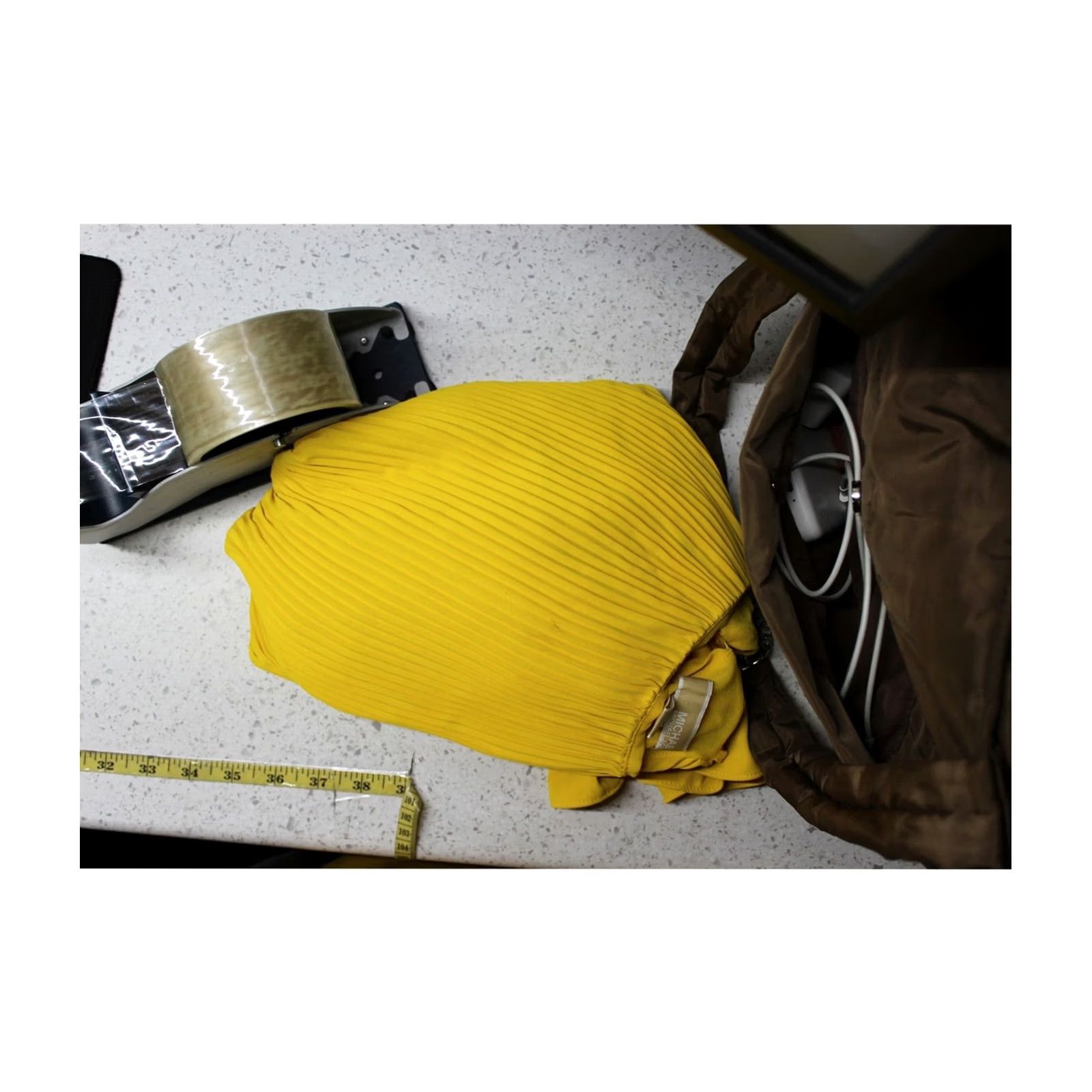 Michael Kors Michael Kors Womens Chain Strap Pleated Halter Top Shirt yellow M Size M / US 6-8 / IT 42-44 - 3 Thumbnail