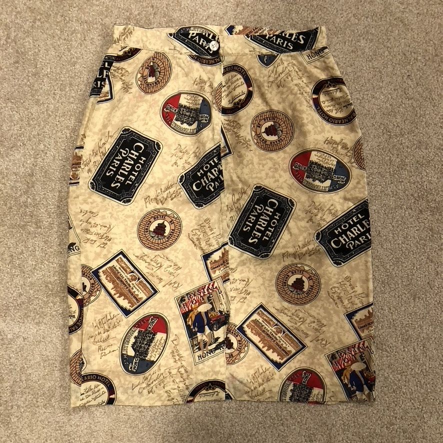 Diane von Furstenberg Vintage Parisian Hotel Themed Skirt Size 12 Size 25" / US 0 / IT 36 - 1 Thumbnail