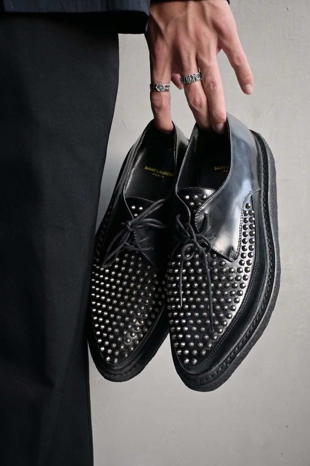 Saint Laurent Paris Saint Laurent by Hedi Slimane FW2014 leather studs creeper Size US 7.5 / EU 40-41 - 2 Thumbnail