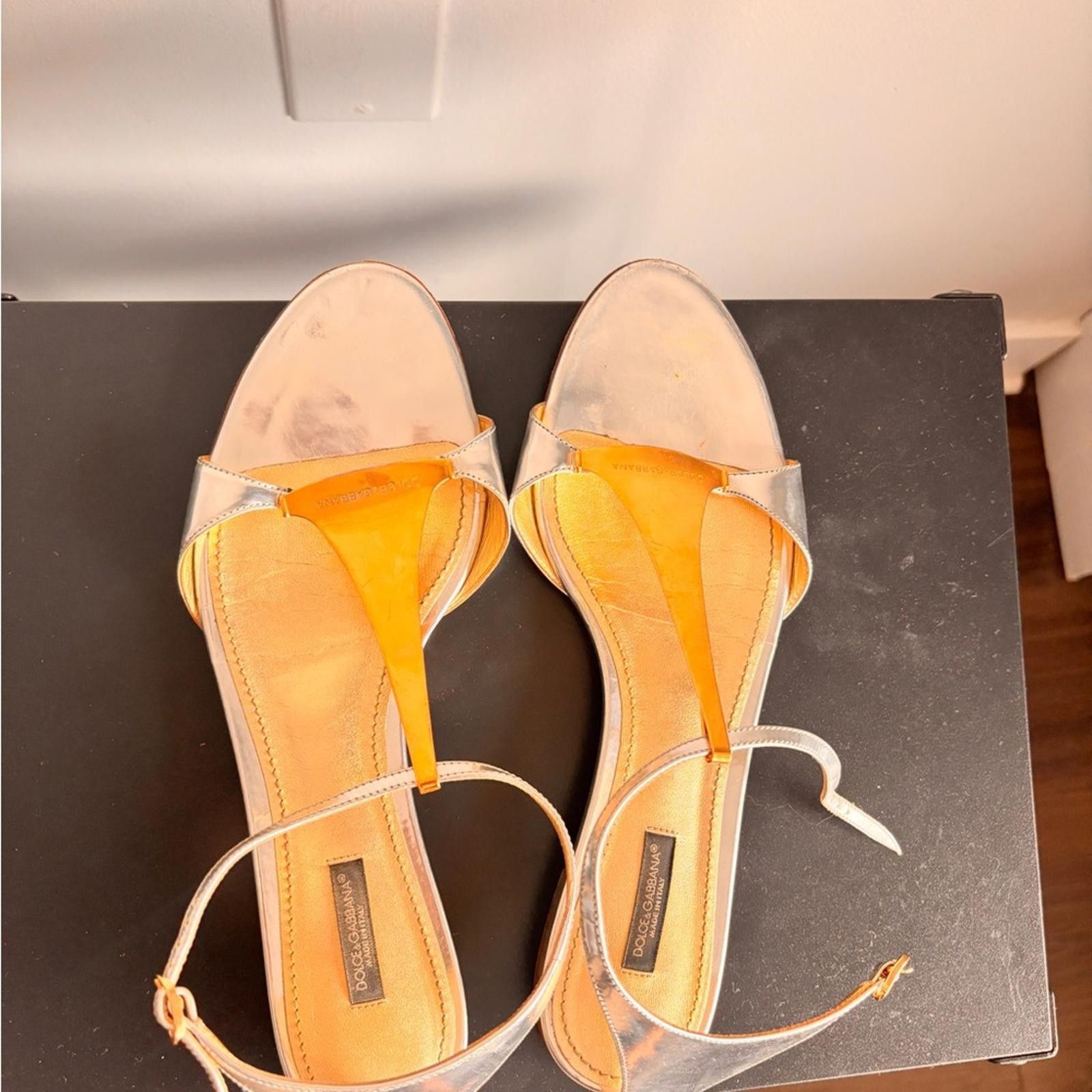 Dolce & Gabbana Vintage Dolce & Gabbana Vero Cuoio Metallic Sandels Size US 10 / IT 40 - 1 Thumbnail