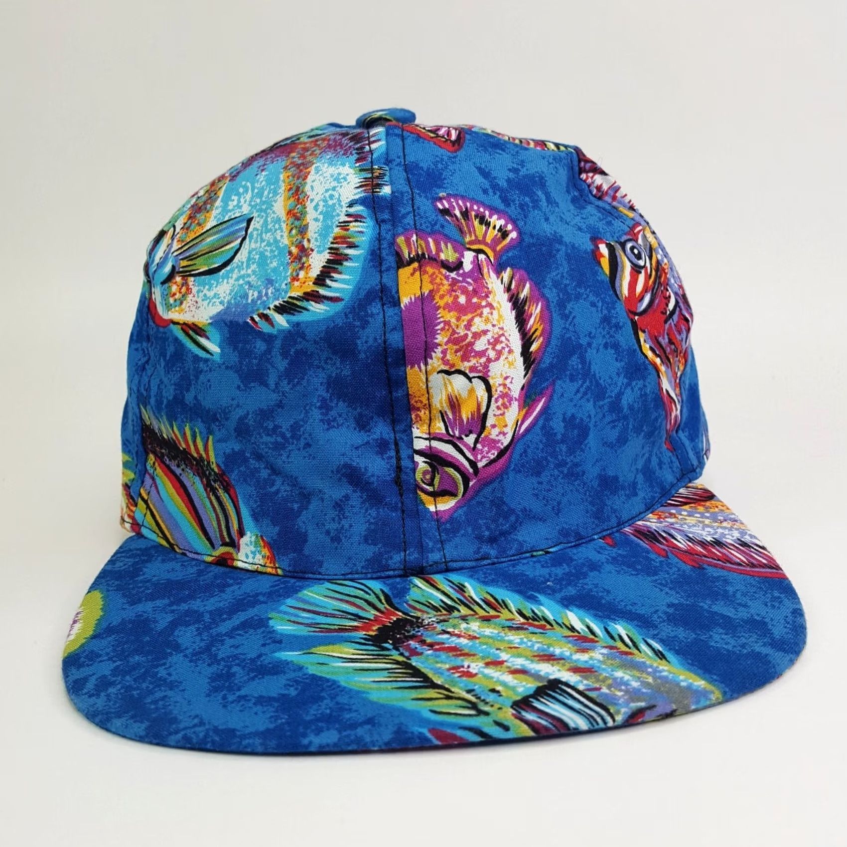 Vintage Vintage 90s Tropical Fish USA Made Snapback Adjustable Blue Hat Baseball Cap Size ONE SIZE - 2 Thumbnail