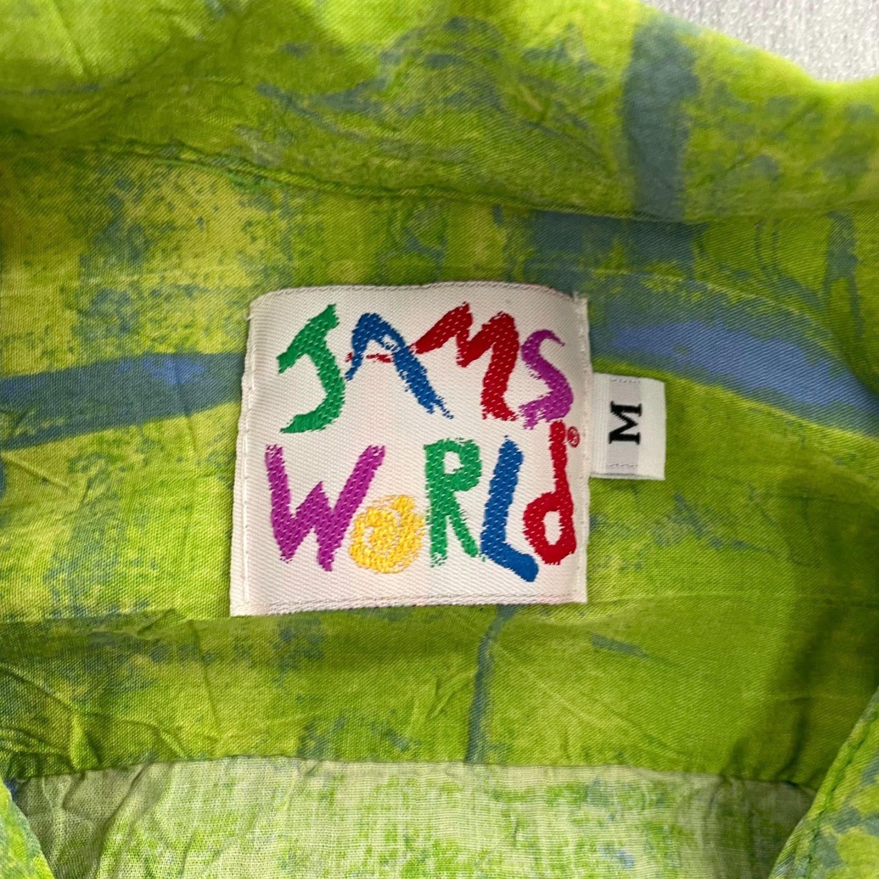 Jams World VINTAGE Jams World Hawaiian Button-Up Shirt Adult Medium Green Plaid Rayon Short Sleeve Mens Size US M / EU 48-50 / 2 - 5 Thumbnail