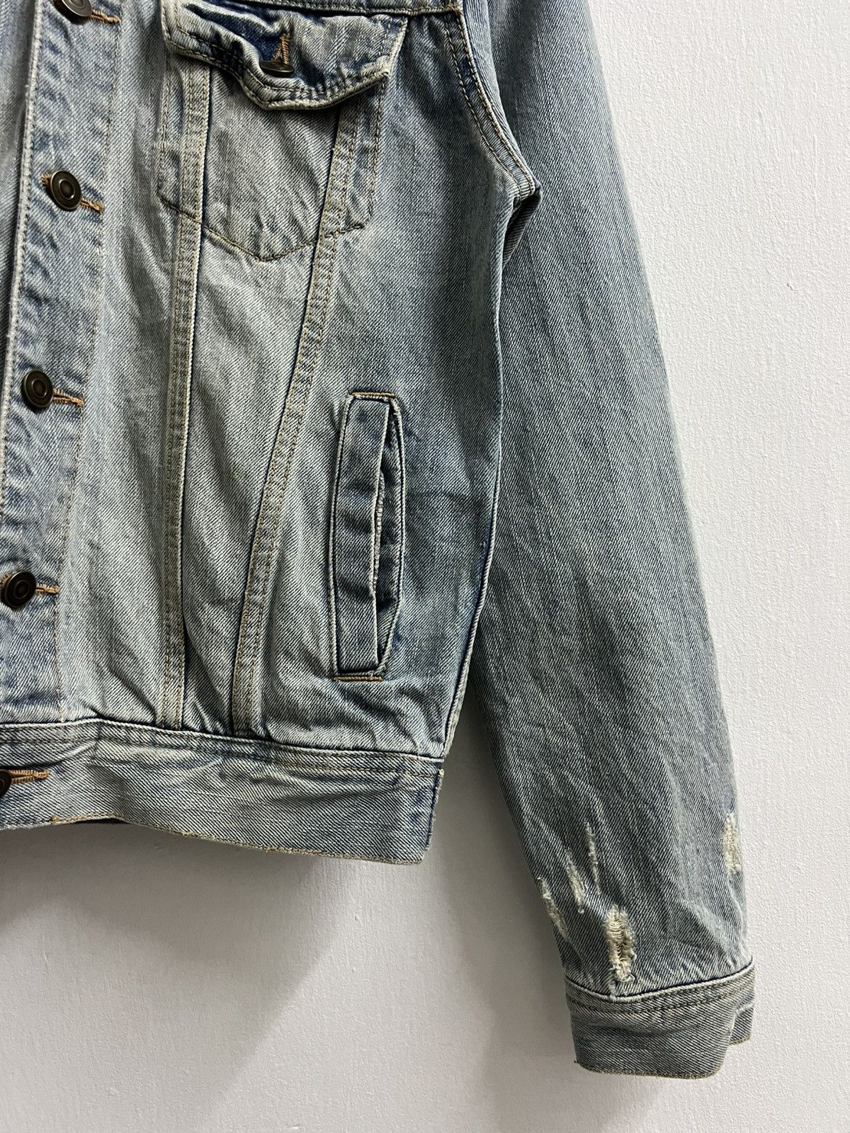 The Unbranded Brand × Vintage No 7 Unbrand Distressed Denim Jacket Size US M / EU 48-50 / 2 - 4 Thumbnail