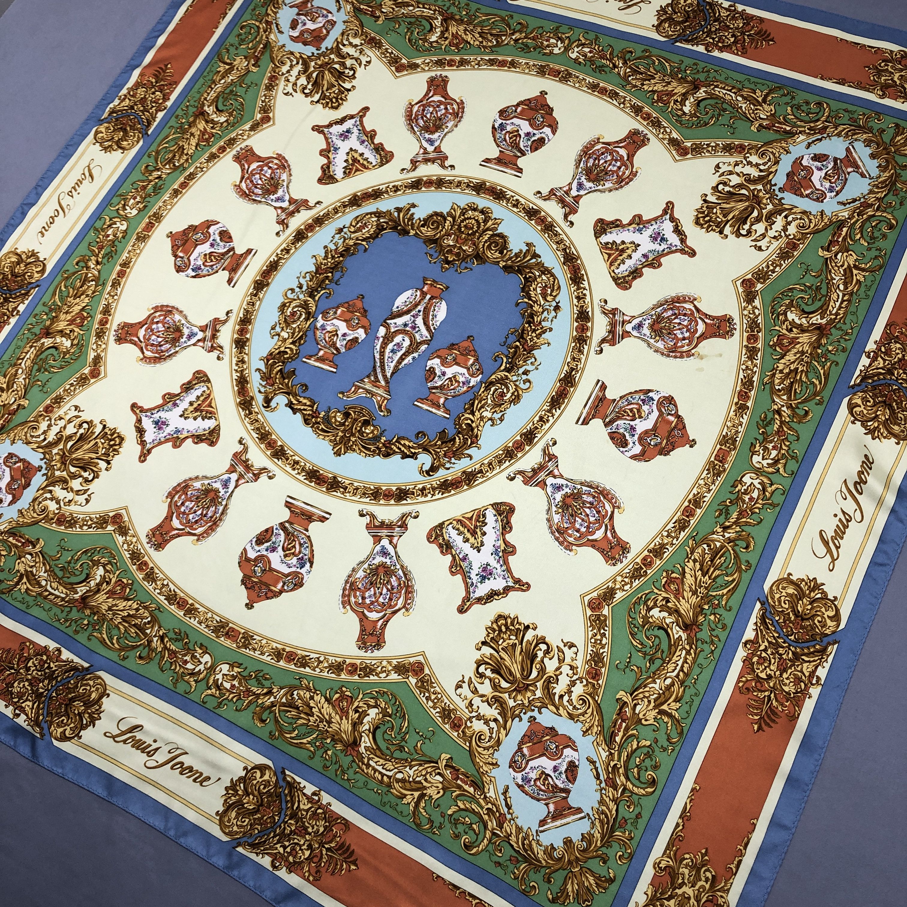 Japanese Brand Vintage Louis Joone SILK Scarf Twill Stole Wraps Scarves Size ONE SIZE - 2 Thumbnail