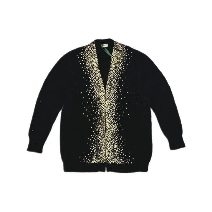 Saint Laurent Paris Saint Laurent Black Sequin V-Neck Sweater -2507 Size S / US 4 / IT 40 - 8 Thumbnail