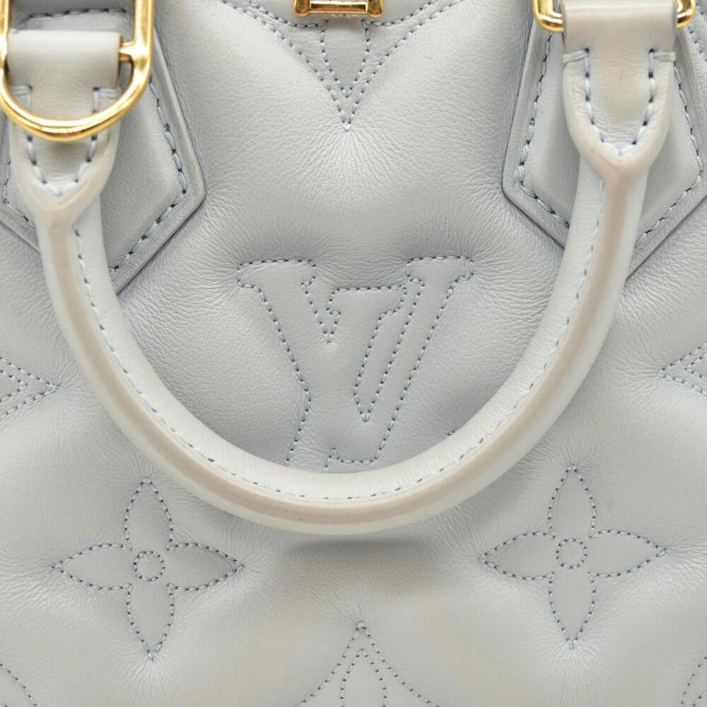 Louis Vuitton LOUIS VUITTON Calfskin Bubblegram Alma BB Ice Blue Size ONE SIZE - 10 Thumbnail