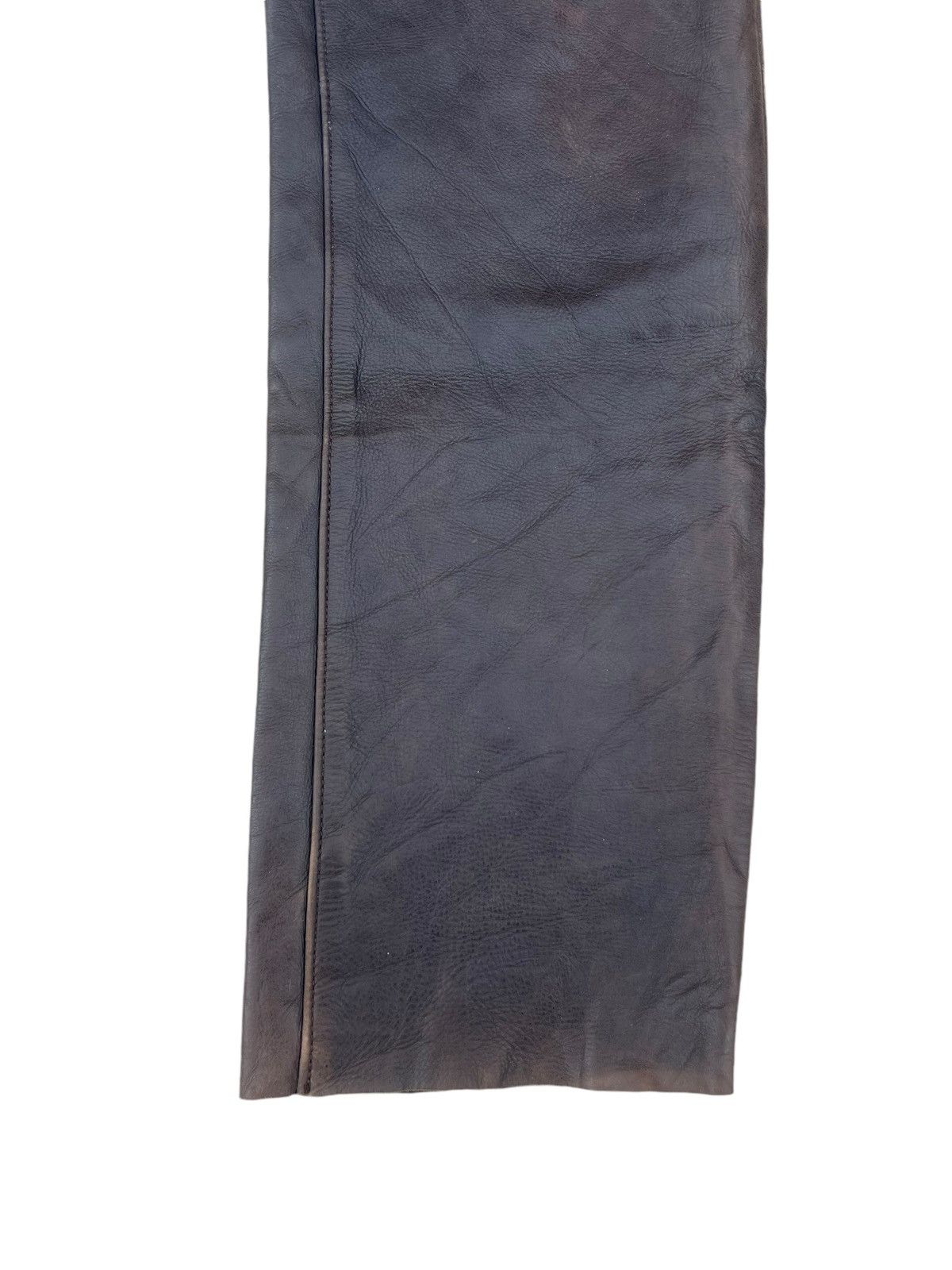 Genuine Leather Vintage Union Made Lee Riders Patina Cowhide Leather Jeans Size US 30 / EU 46 - 13 Thumbnail