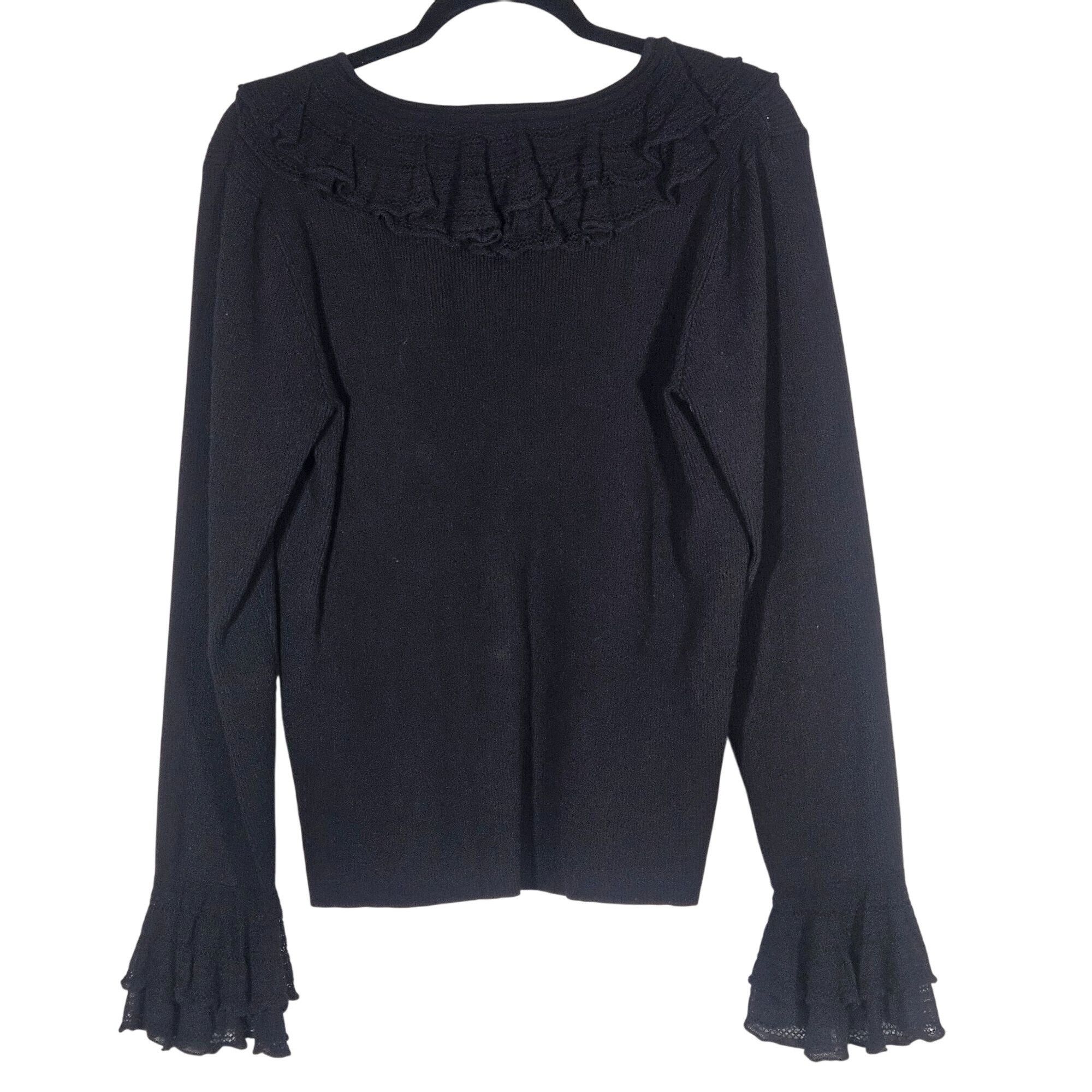 Ralph Lauren Ralph Lauren Black Label Ruffle Sweater M – Dark Academia Wh Size XL / US 12-14 / IT 48-50 - 3 Thumbnail