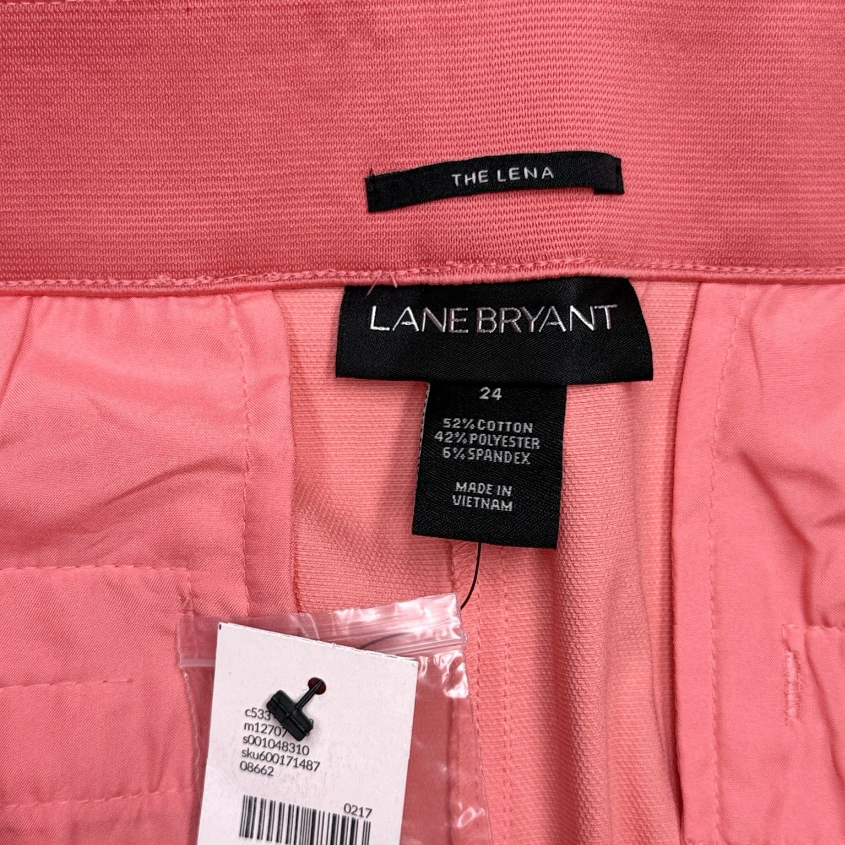 Vintage Lane Bryant Pants Tapered Dress Pants 24 Plus Pink High Rise Stretch Classic Fit 23.5 Inseam Wide Elastic? Size 42" / US 20 - 5 Thumbnail