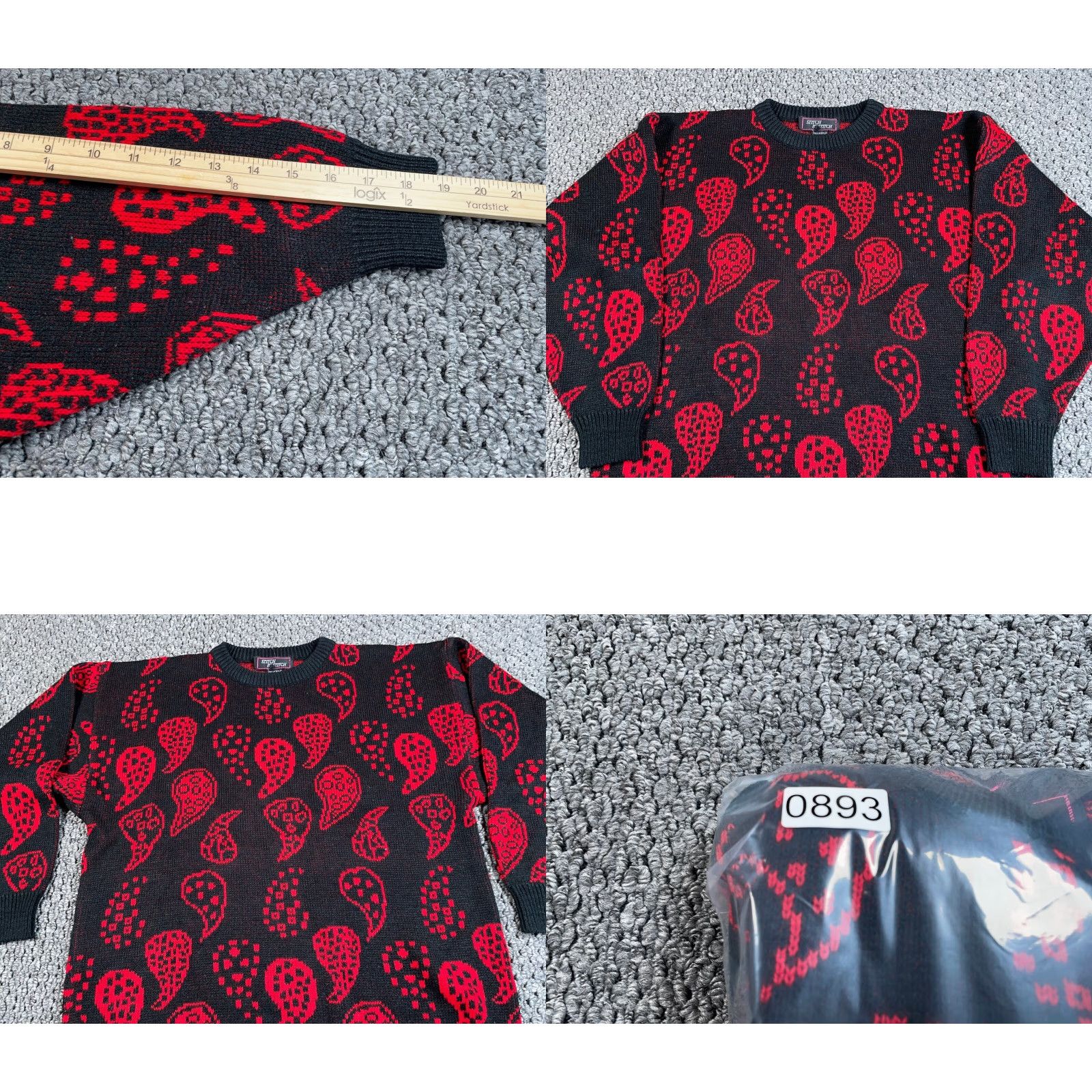 Vintage VINTAGE Paisley Pattern Sweater Women Large Black Acrylic Knit Crew Neck Long Sleeve 80s Hippie Retro Womens Size L / US 10 / IT 46 - 8 Thumbnail