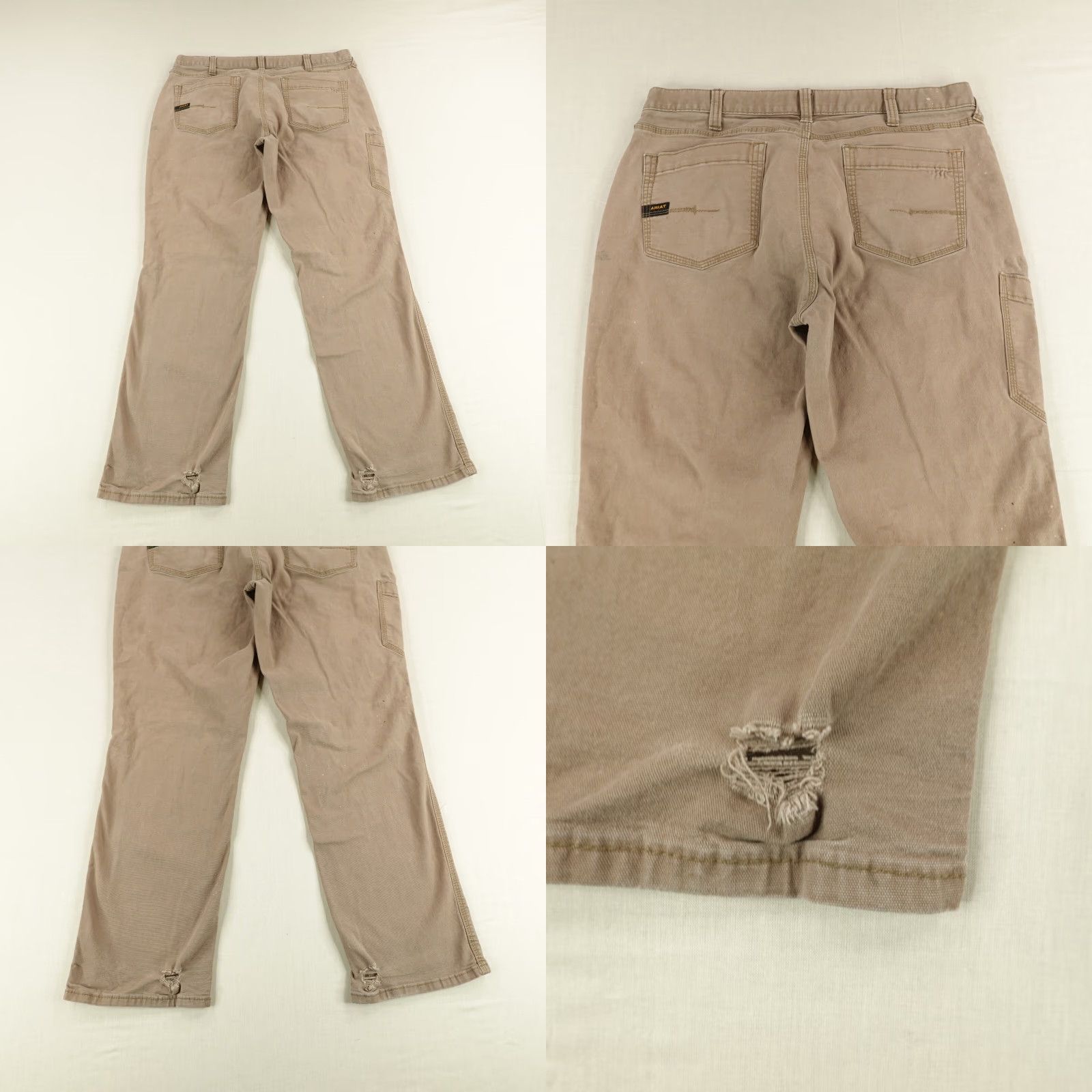 Ariat Ariat Pants Mens 36x32 Carpenter Canvas Workwear Relaxed Straight Brown 80% Cotton 20% Spandex Mens Regular Inseam 30" W36 L32 Size US 40 / EU 56 - 8 Thumbnail