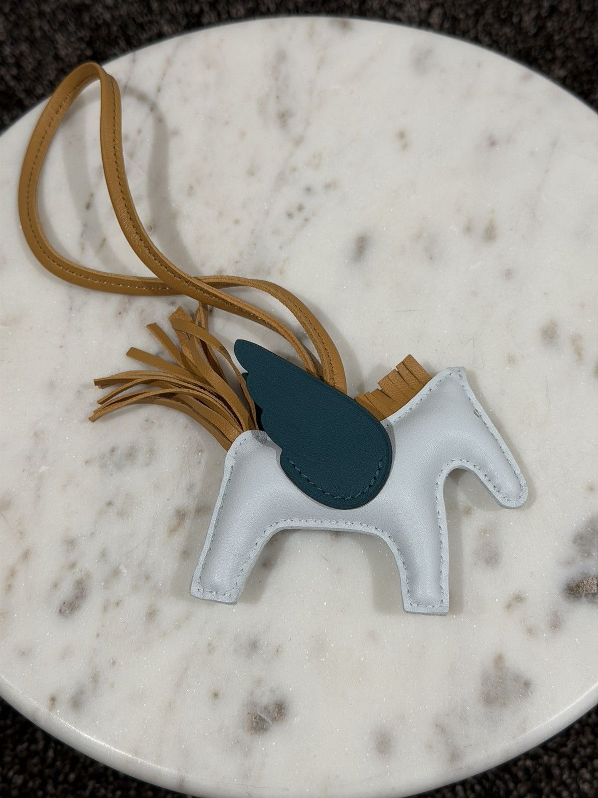 Hermes Hermes Blue/Brown Leather MM Rodeo Pegasus Horse Bag Charm Size ONE SIZE - 7 Thumbnail