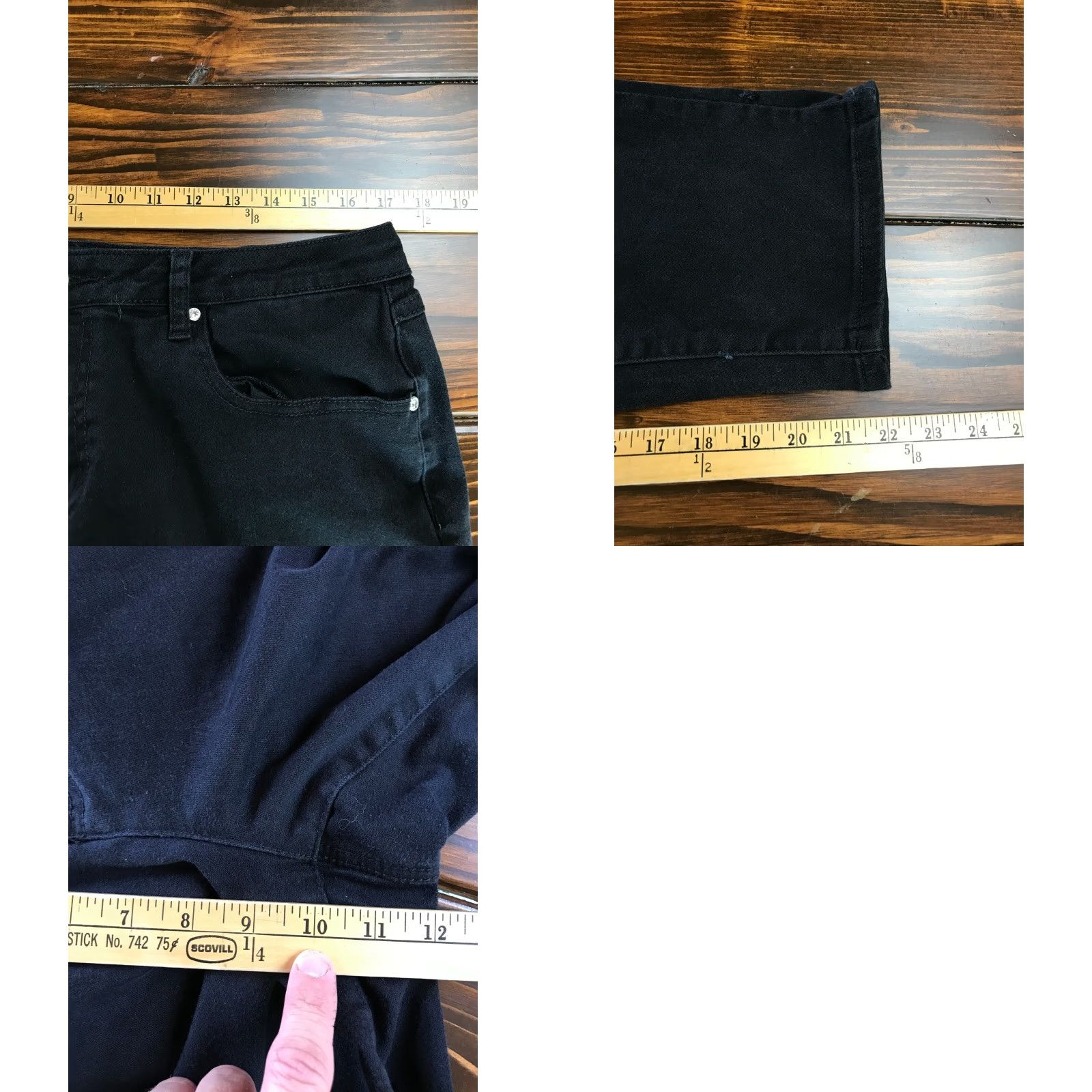 Vintage VINTAGE Earl Jeans Capri Women's 16W Black Denim Embroidered Jeweled AN#89302 Capri Women Size 38" / US 16 / IT 52 - 8 Thumbnail