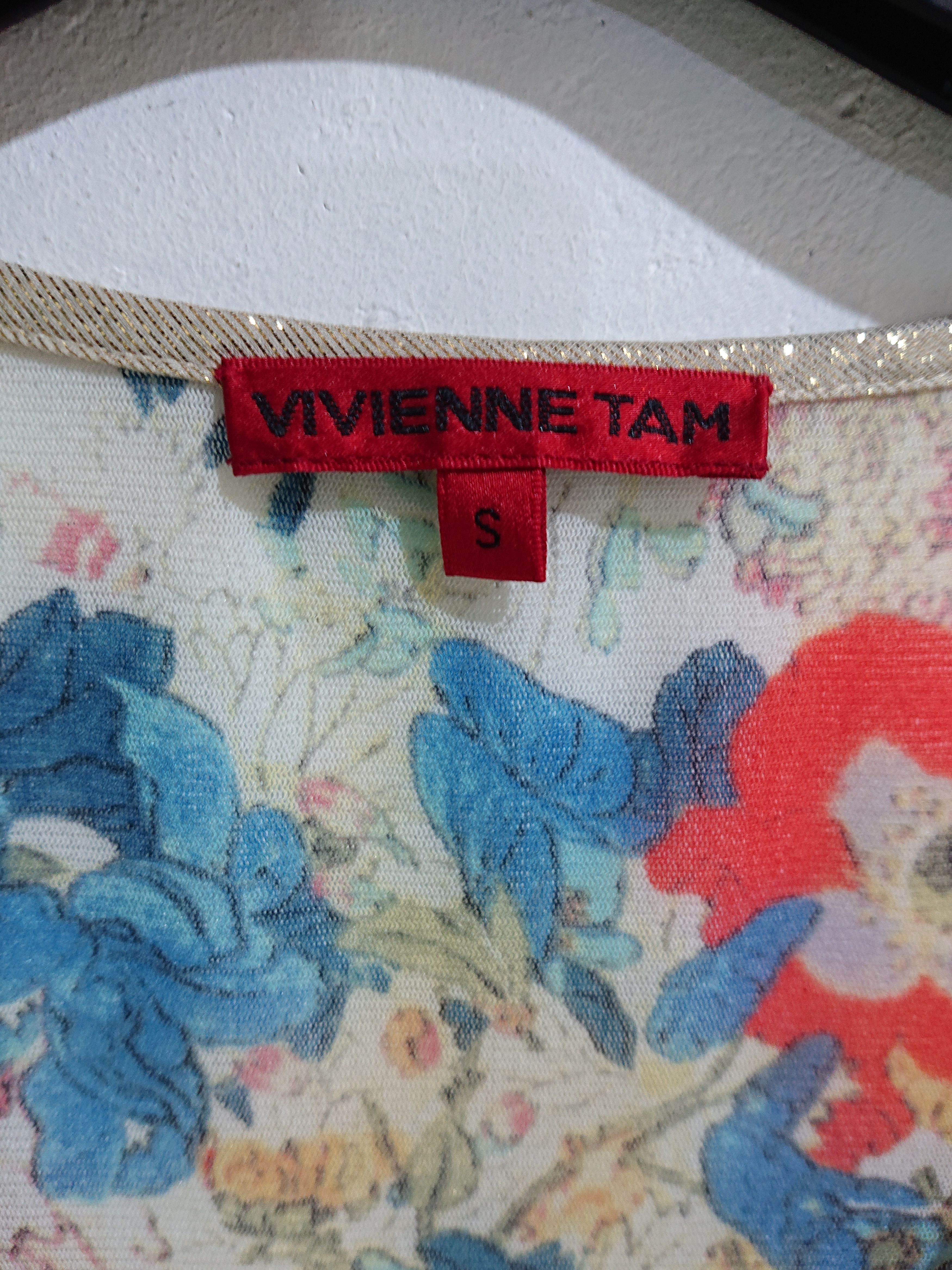 Vintage × Vivienne Tam Vintage vivienne tam floral crisscross draped mesh dress Size S / US 4 / IT 40 - 2 Thumbnail