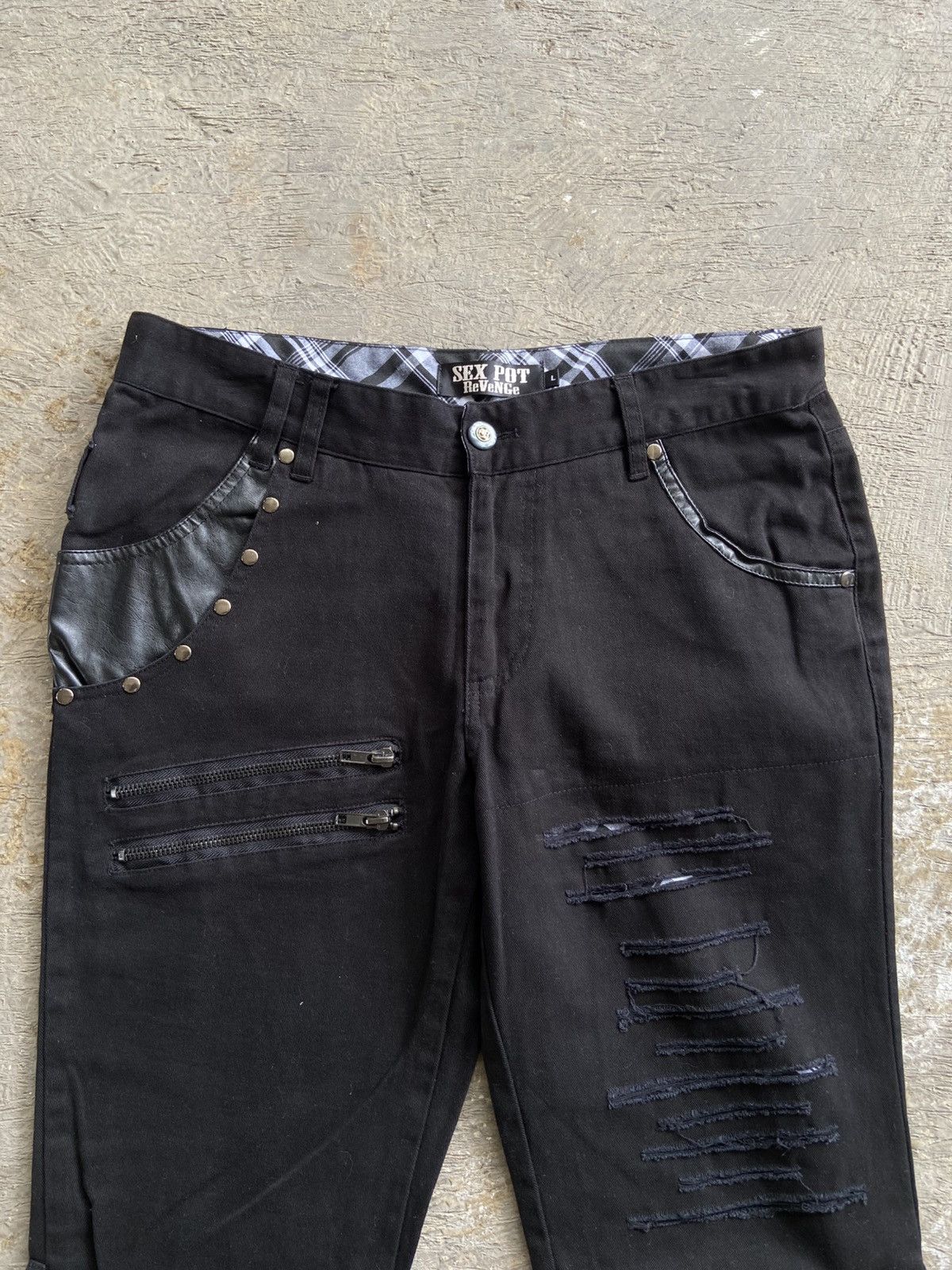 KMRii 2000s Sexpot Revenge - Vkei Style Ripped Flared Pants Size US 31 - 3 Thumbnail