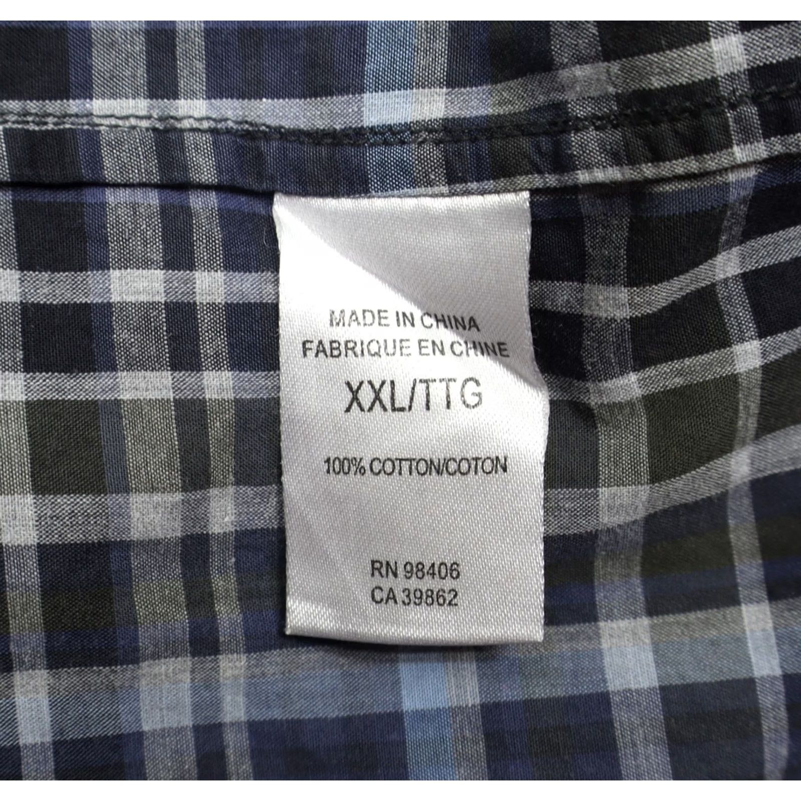 Theory Theory Shirt 2XL Button-Up Plaid Long Sleeve Gray Cotton Men’s Casual Workwear Size US XXL / EU 58 / 5 - 6 Thumbnail