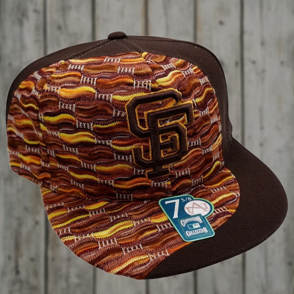 American Needle American Needle SF Giants Hat Mens 7 5/8 Brown Orange Textured Knit Fitted Cap Size ONE SIZE - 1 Thumbnail