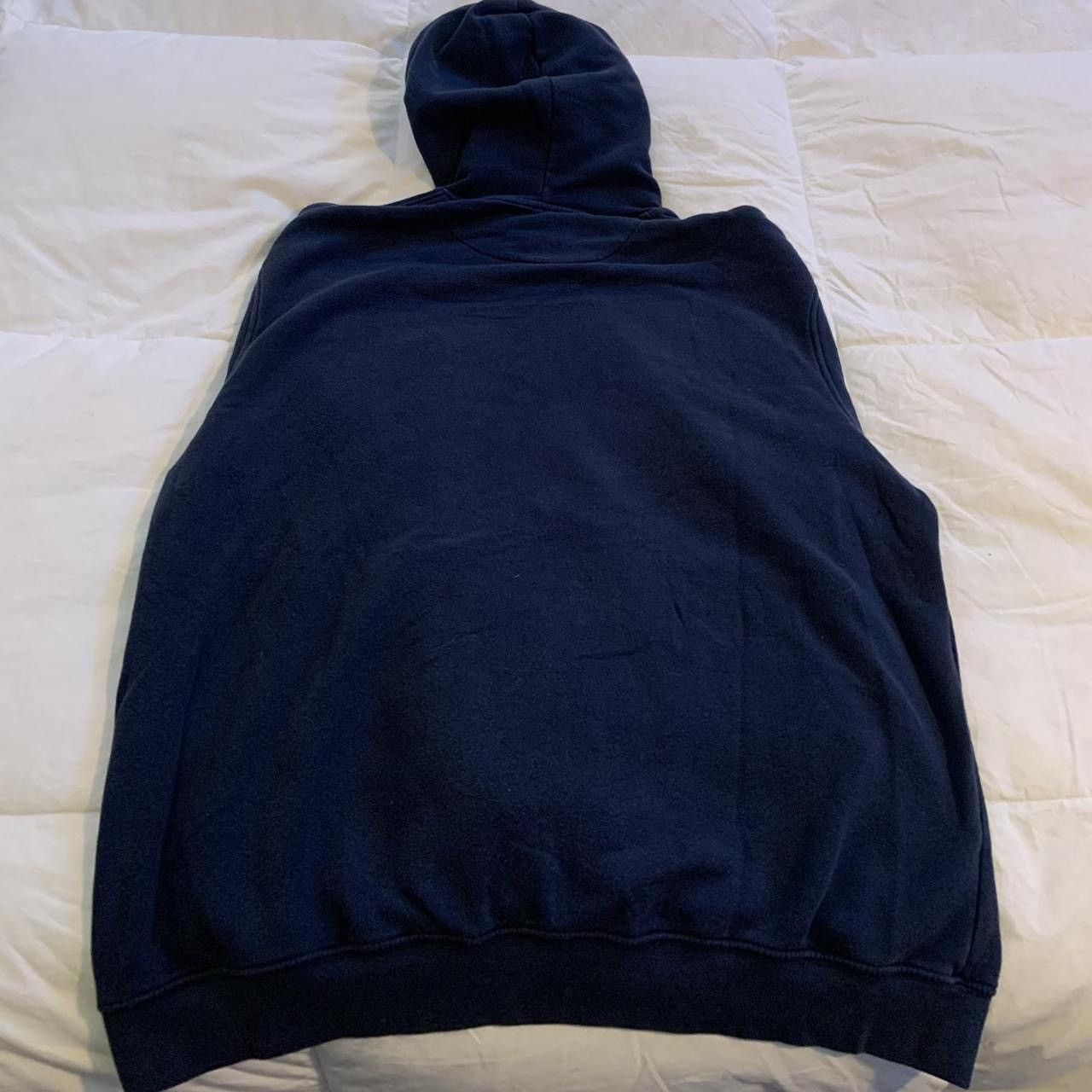 Nike Vintage 2000s Grey Tag Navy Breast Swoosh Hoodie Size US XL / EU 56 / 4 - 2 Thumbnail