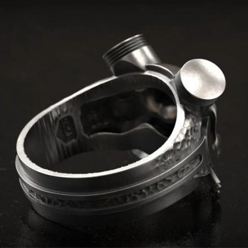 Vintage Trend Steam Skull Ring Men's Hip Hop Rock Party Jewelry Size ONE SIZE - 5 Thumbnail