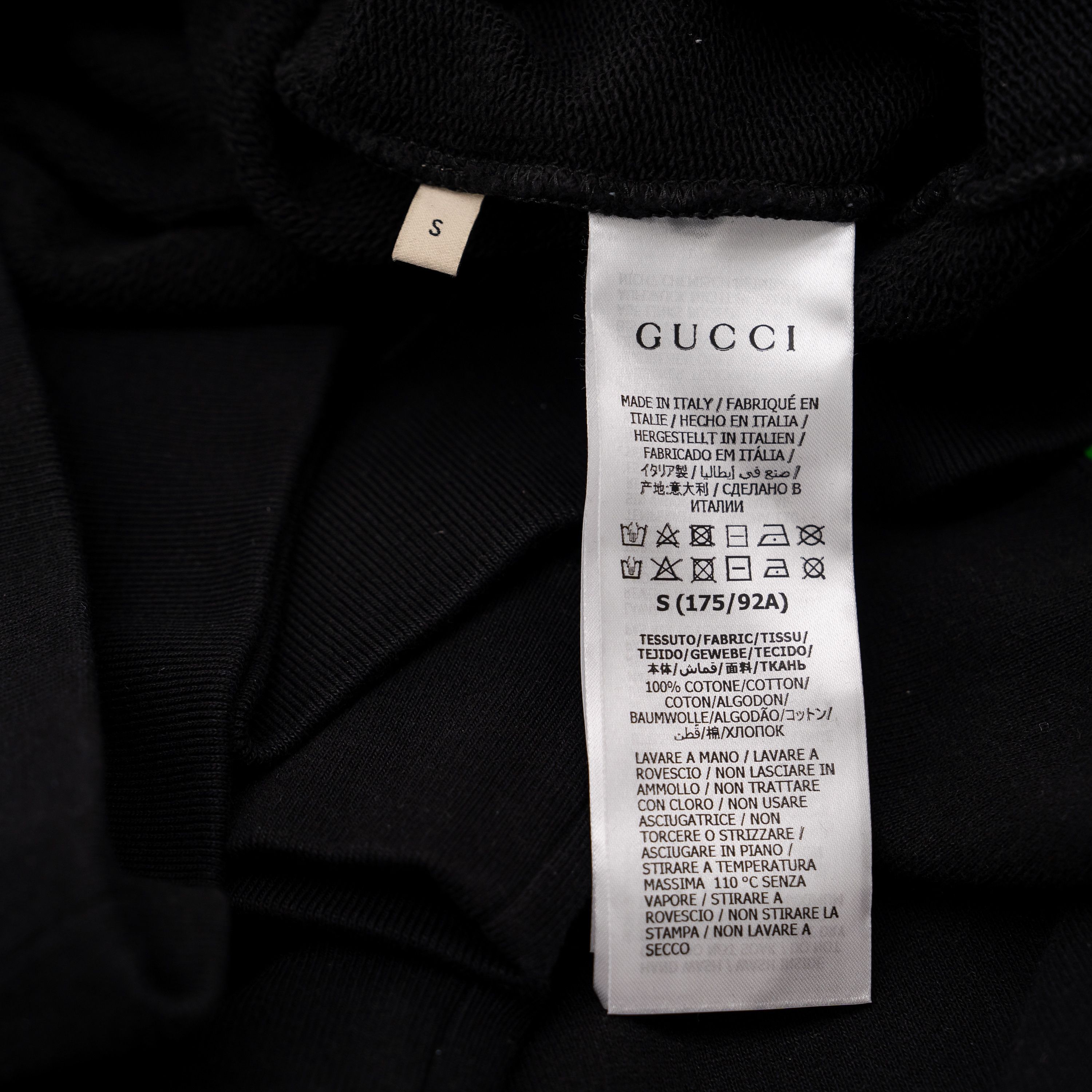 Gucci S Gucci GG Print Hoodie Black Green Red Web Stripe Size US S / EU 44-46 / 1 - 10 Thumbnail