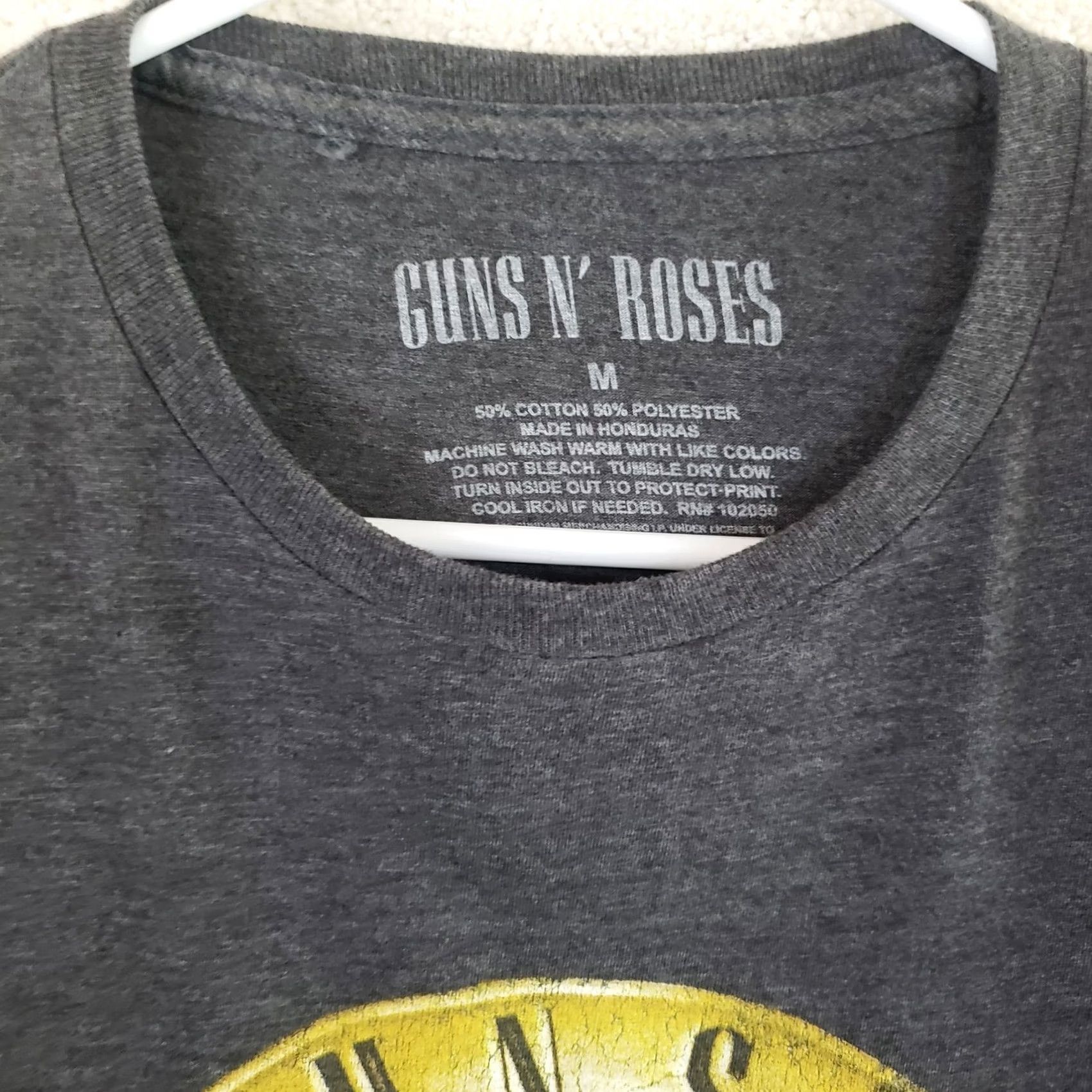 Vintage Guns N Roses Shirt Men Heathered Dark Gray Bullet Logo Graphic Band Tee Rock Sz. M Size US M / EU 48-50 / 2 - 4 Thumbnail