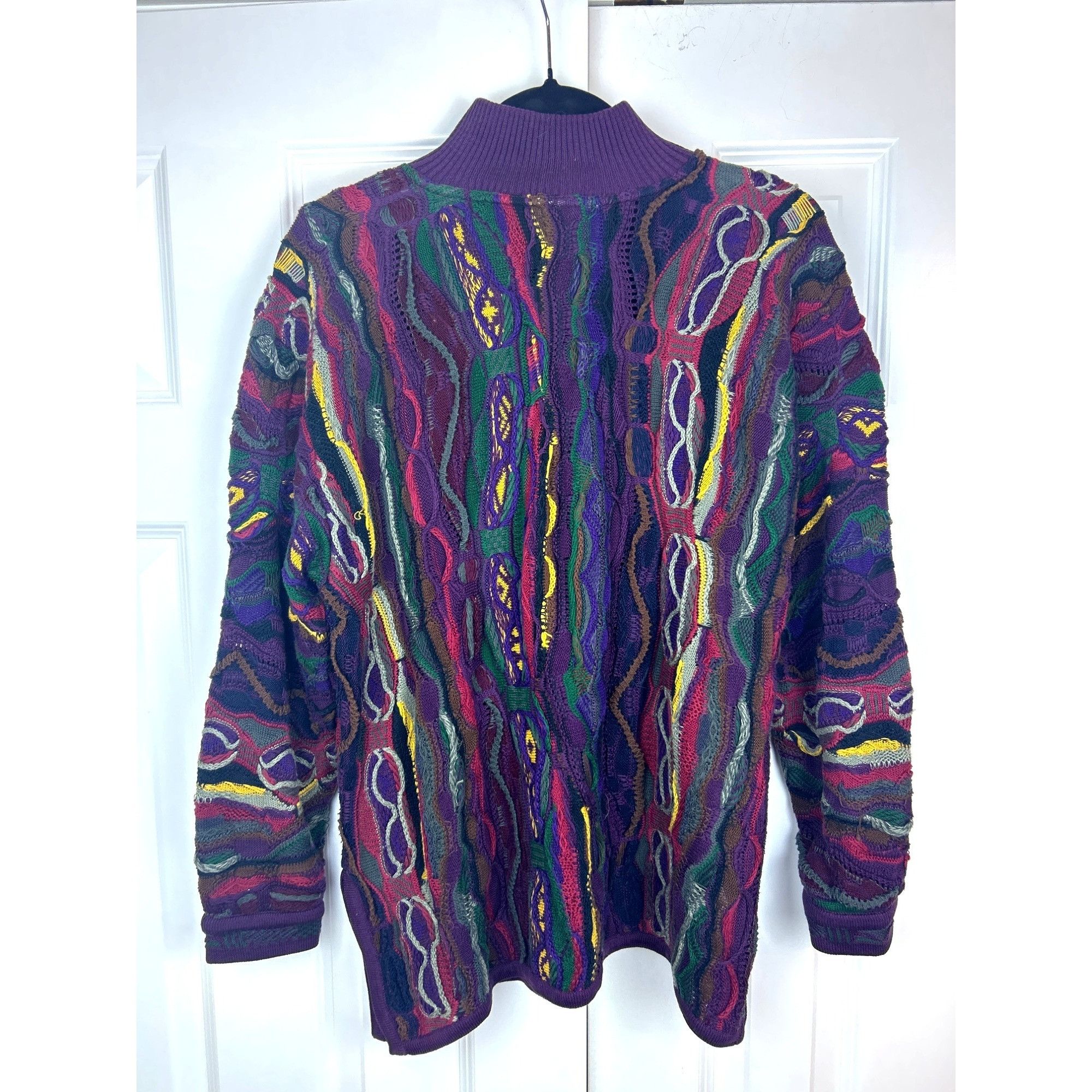 Coogi Rare Coogi Purple Multi Sweater 90's Metal Clasp Nec Size US M / EU 48-50 / 2 - 6 Thumbnail