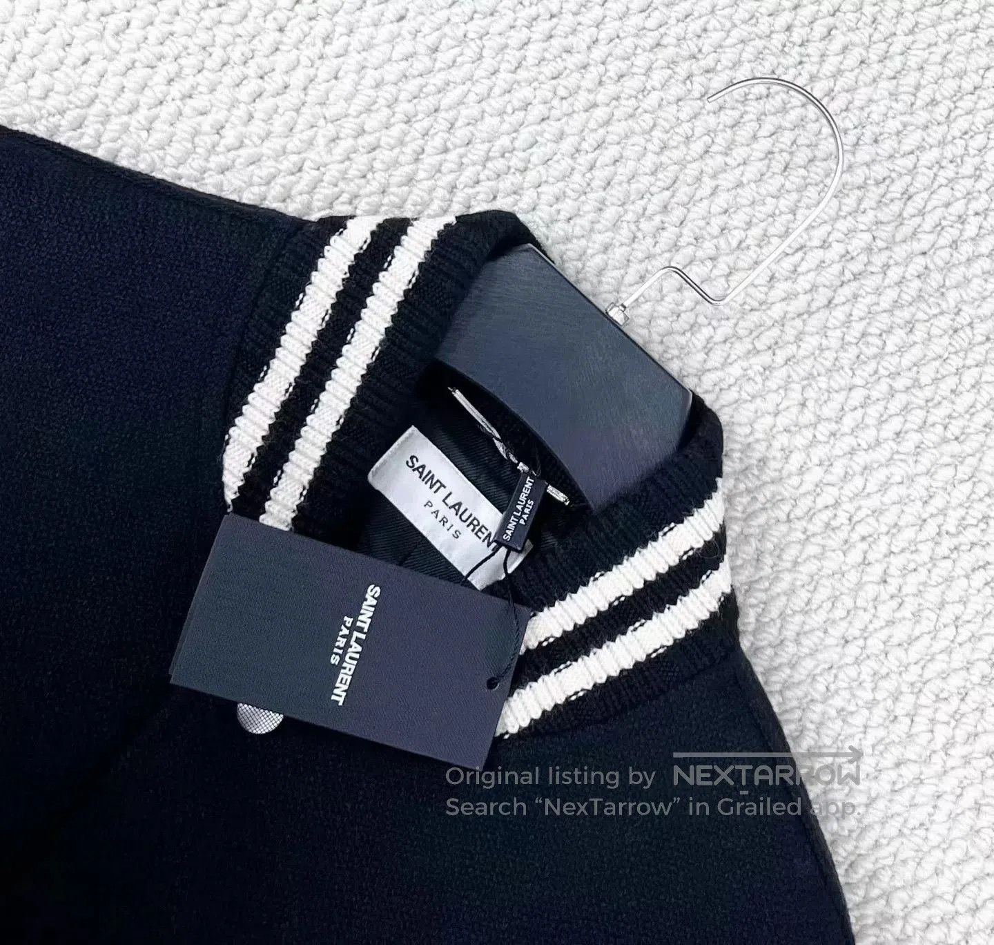 Saint Laurent Paris Saint Laurent Black White Trim Baseball Jacket. Size US M / EU 48-50 / 2 - 3 Thumbnail