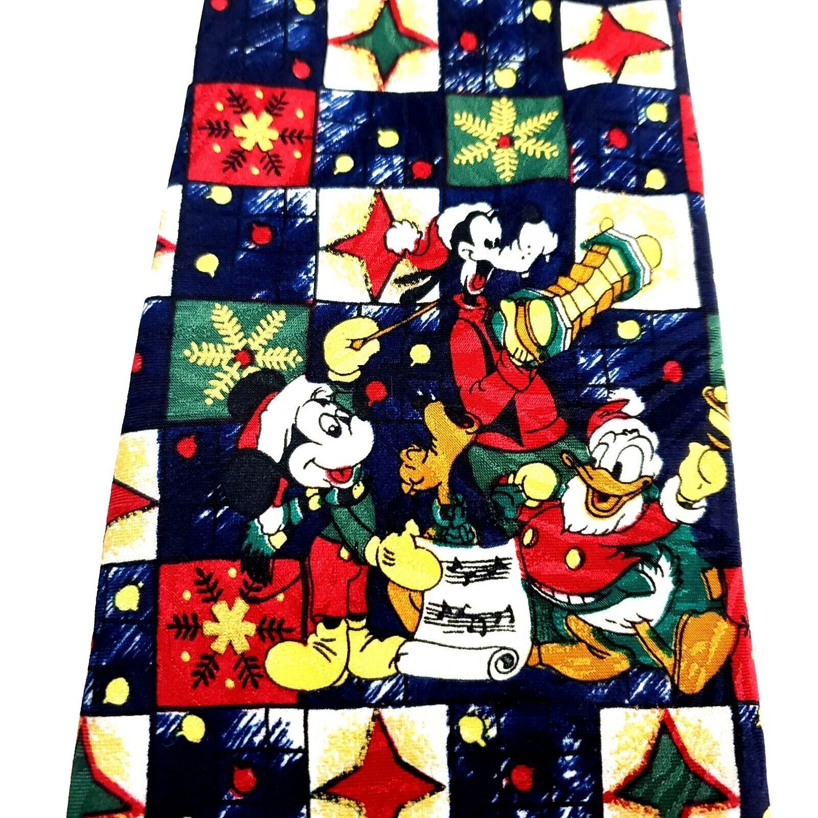 Mickey Unlimited Mickey Unlimited Polyester Tie Wide Blue Christmas Goofy Don Size ONE SIZE - 2 Thumbnail