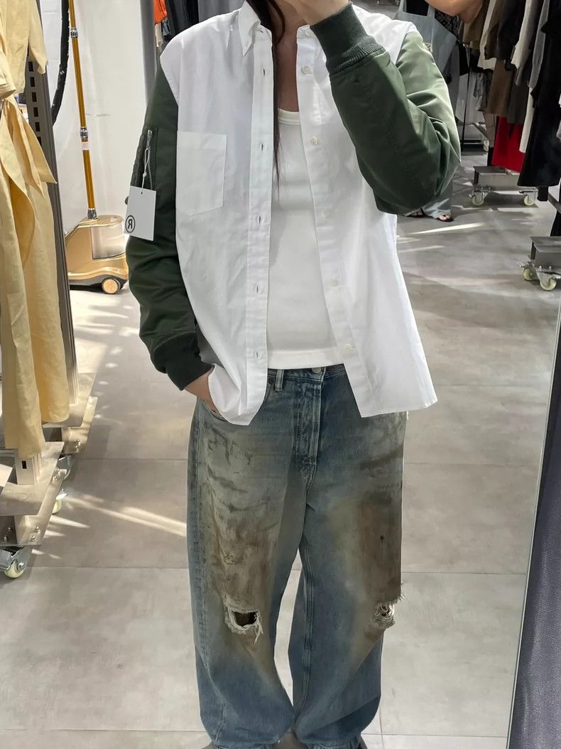 Comme des Garcons Comme Des Garcons Style patchwork sleeve shirt or jacket Size US XS / EU 42 / 0 - 3 Thumbnail