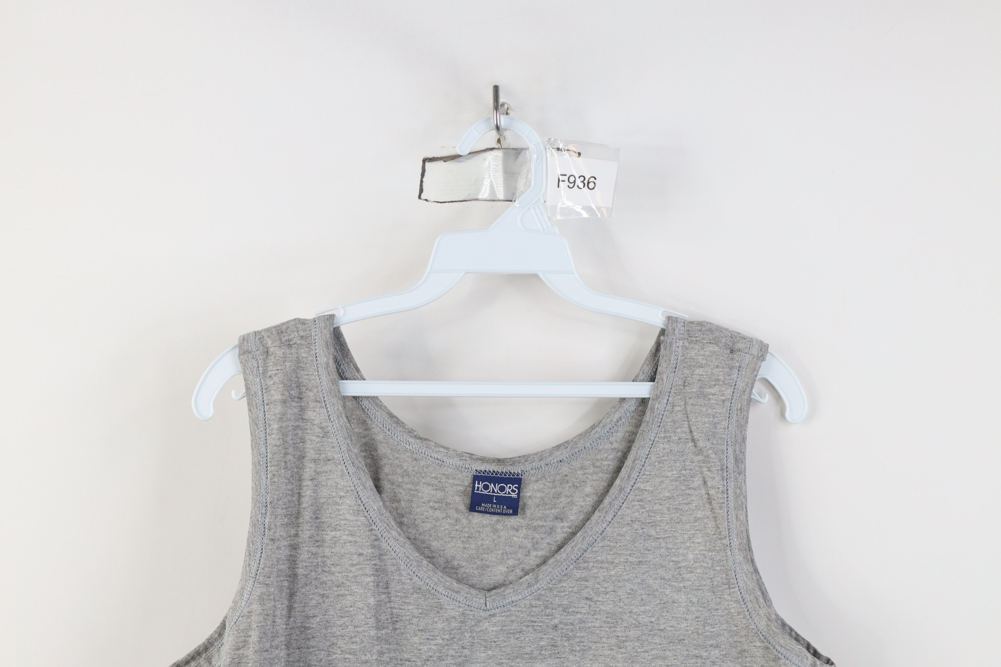 Vintage Vintage 90s Streetwear Blank Tank Top T-Shirt Gray USA Size L / US 10 / IT 46 - 2 Thumbnail