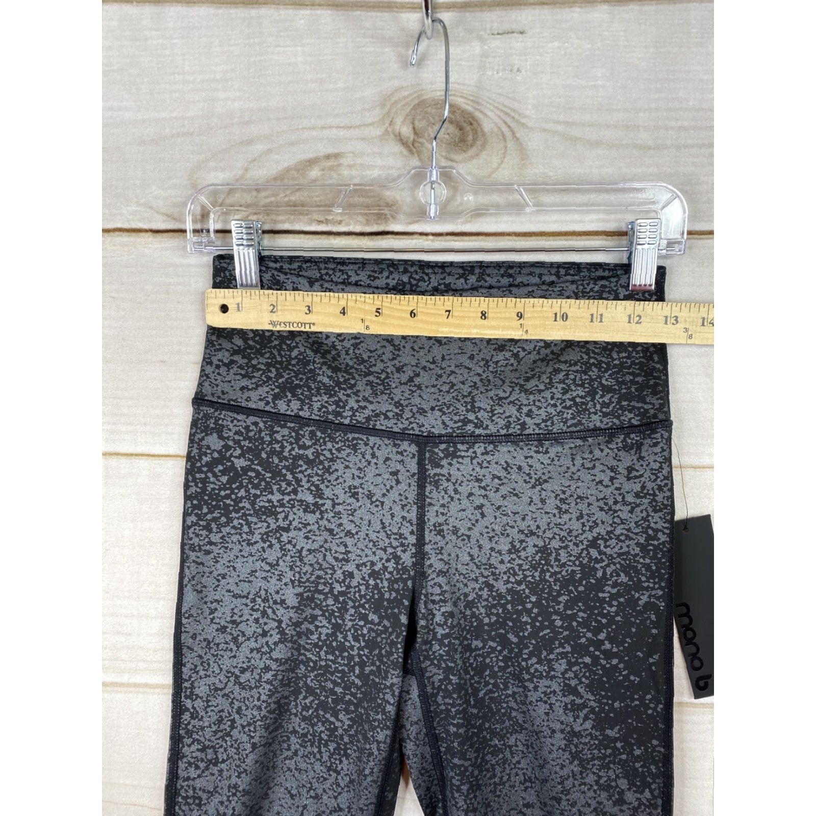 Vintage Mono B Leggings Women's S Gray Black Shimmery High Waisted Yoga Running NWT Leggings Size 28" / US 6 / IT 42 - 3 Thumbnail