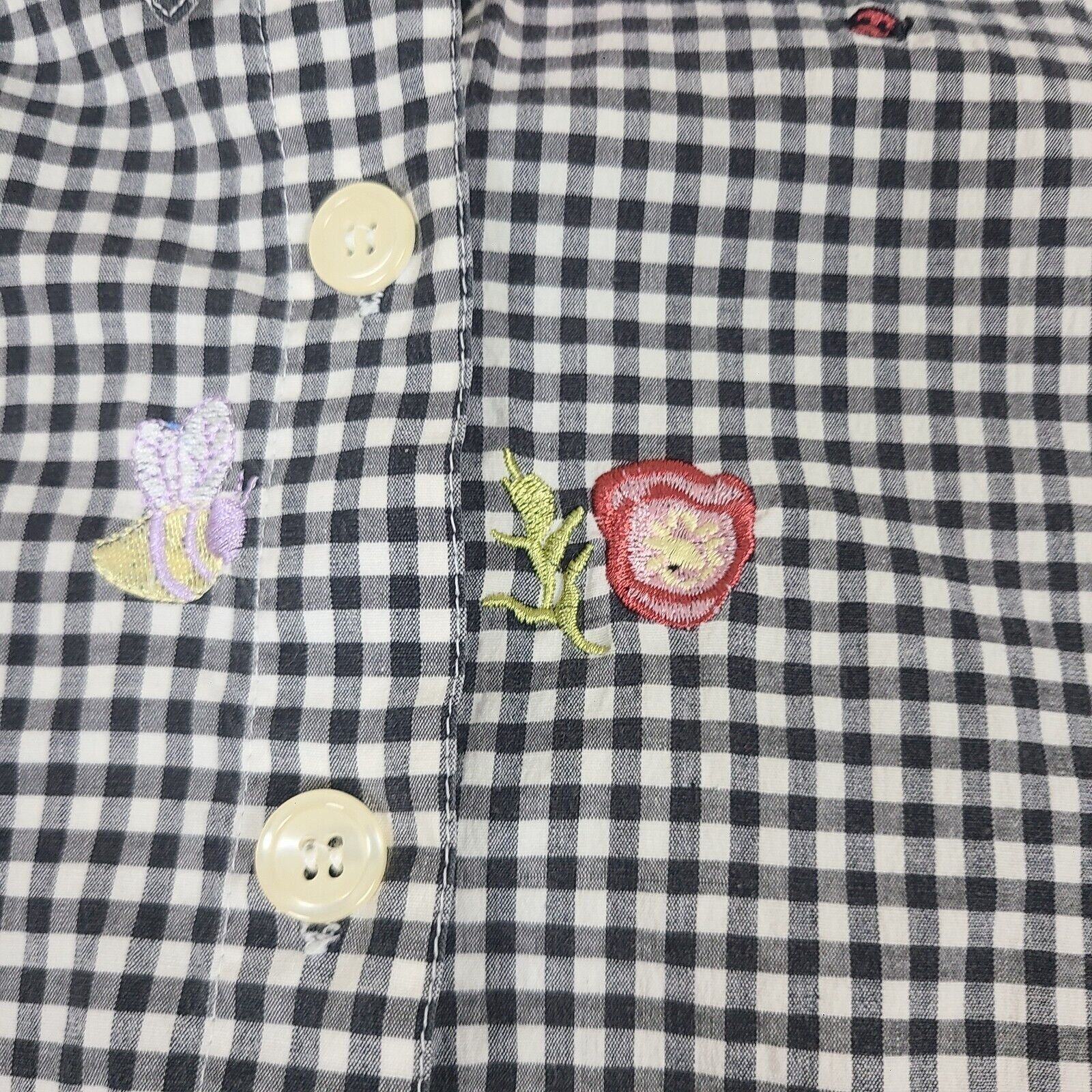 Vintage Vintage Teddi Petite Button Down Shirt Womens Size PL Embroi Size ONE SIZE - 4 Thumbnail