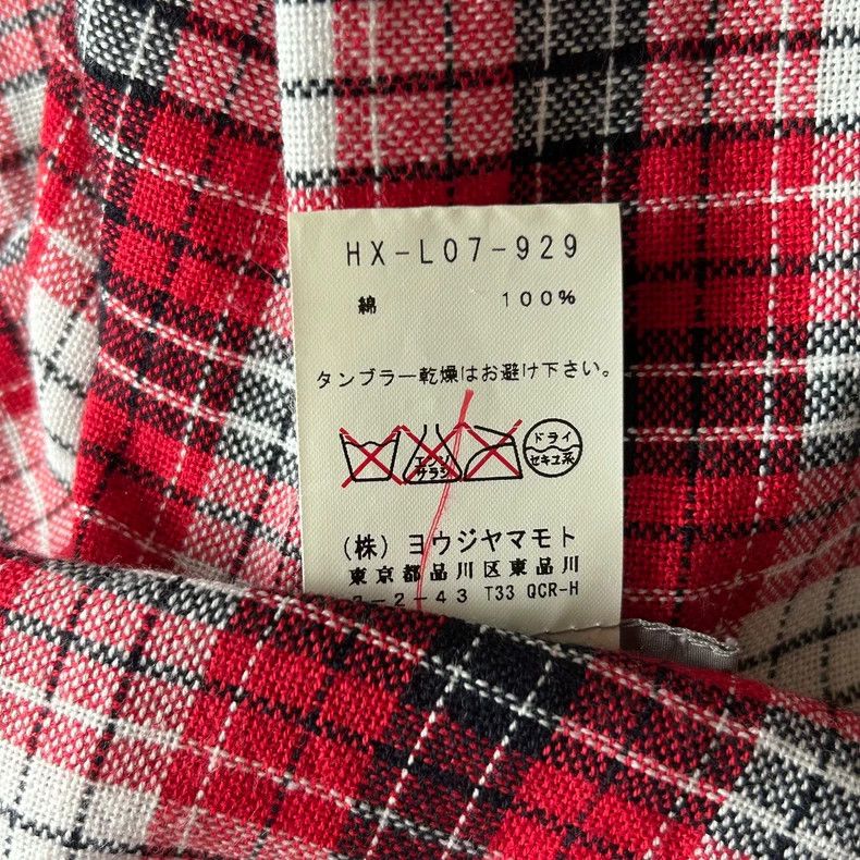 Yohji Yamamoto Yohji Yamamoto 13ss Red Plaid Fringe Scarf 2501-Nextarrow Size ONE SIZE - 6 Thumbnail