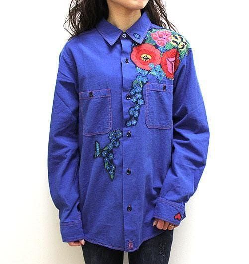 Japanese Brand Bohemians Garden Patchwork Chambray Shirt Size US S / EU 44-46 / 1 - 15 Thumbnail