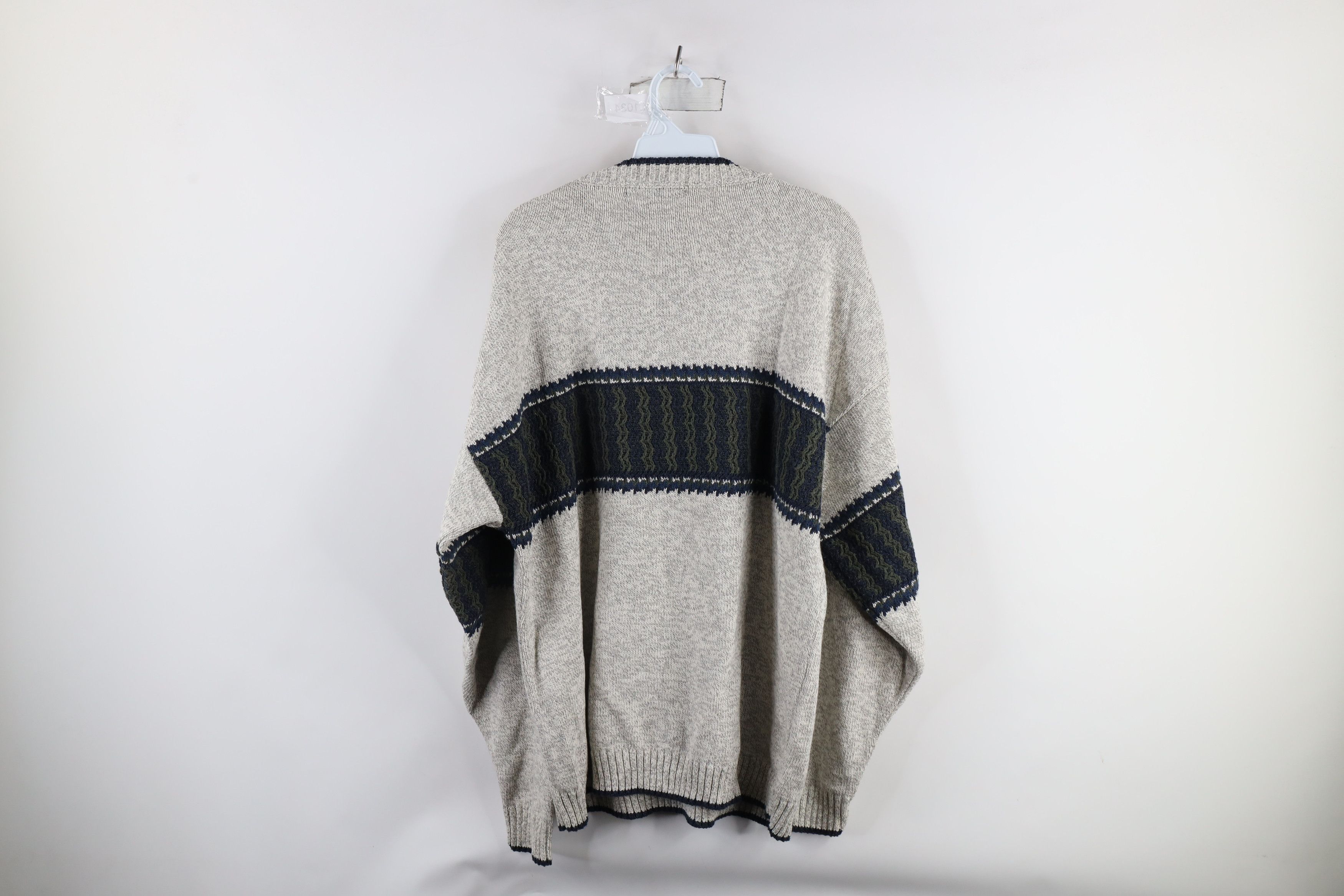 Vintage Vintage 90s Streetwear Knit V-Neck Sweater Heather Gray Size US XL / EU 56 / 4 - 7 Thumbnail