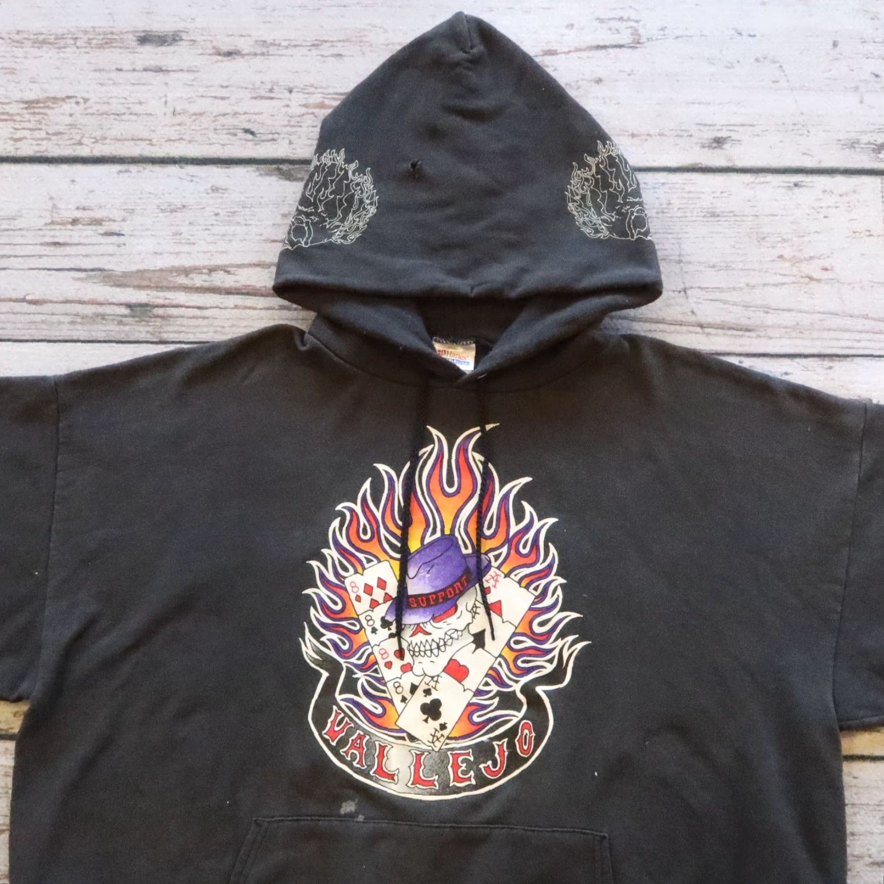 Hanes VINTAGE Vallejo Hells Angels Support 81 Hoodie Sweatshirt XXL Black Mens Hoodie 2XL 81s Size US XXL / EU 58 / 5 - 2 Thumbnail