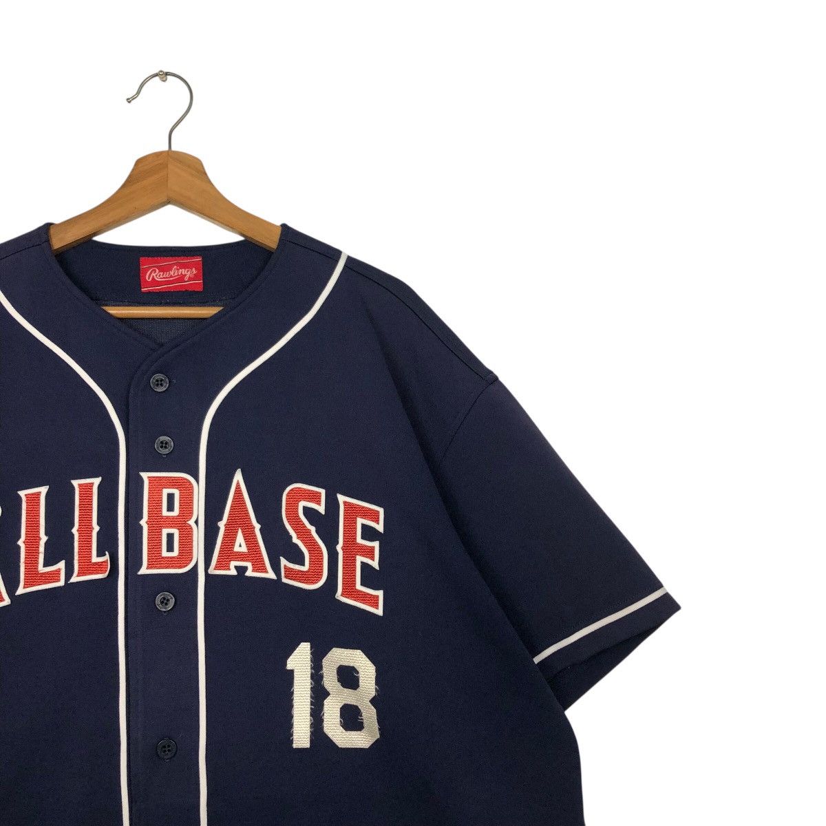 Japanese Brand 📌Vintage Baseball Shirt Button Rawling Big Logo Spell Out Size US M / EU 48-50 / 2 - 8 Thumbnail