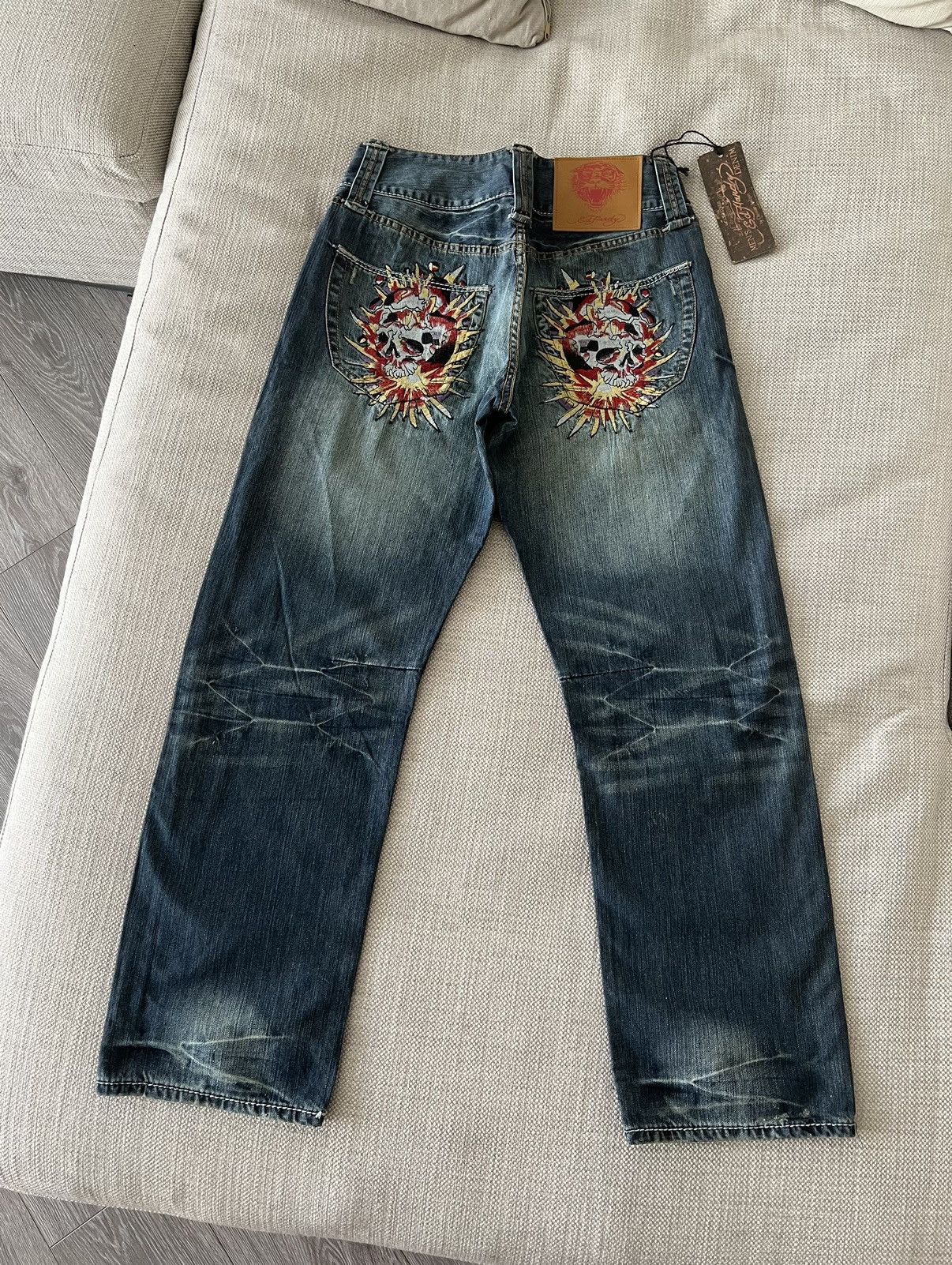 image of Vintage Ed Hardy Jeans By Christian Audigier Denim Pants Y2K, Men's (Size 34)