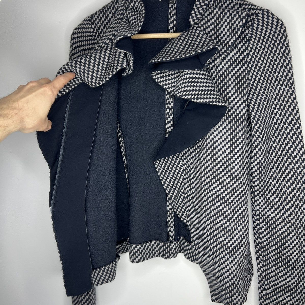 Emporio Armani × Giorgio Armani EMPORIO ARMANI DOUBLE COLLAR JACKET WOOL BLAZER Size S / US 4 / IT 40 - 6 Thumbnail