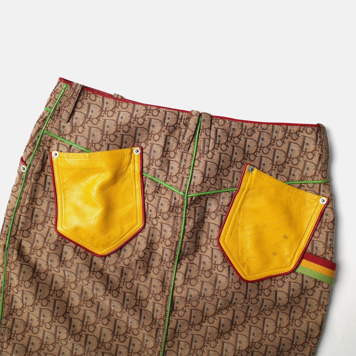 Dior 2004 Christian Dior By Galliano Rasta Monogram Skirt Size 29" - 3 Thumbnail