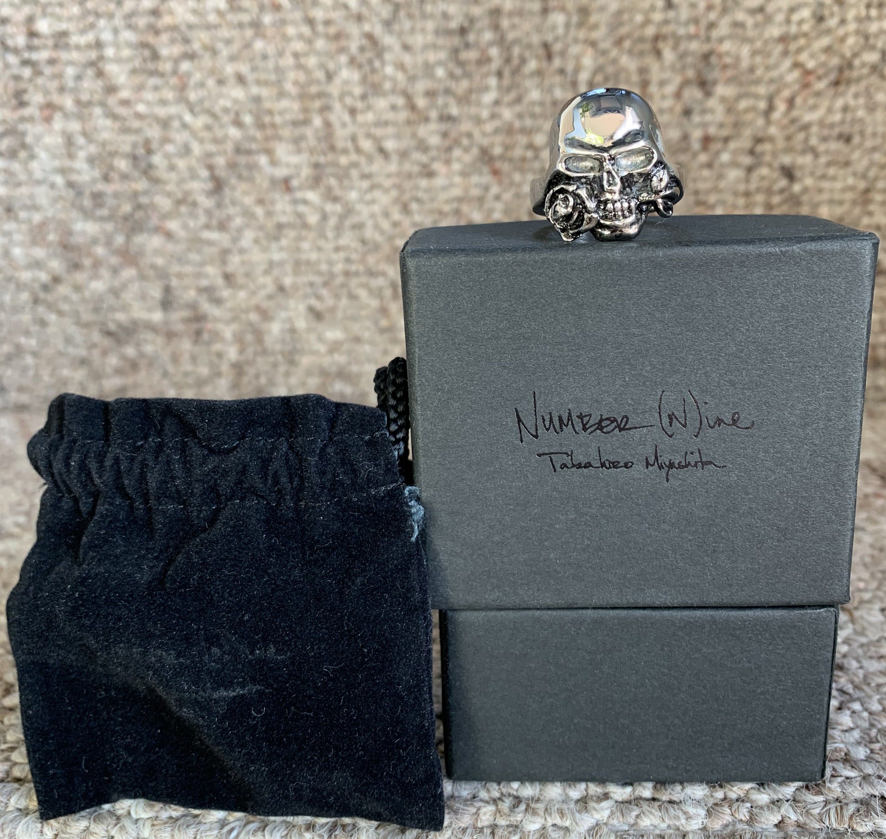 Jam Home Made × Number (N)ine SS06 Silver Skull Roses Ring w/box Size ONE SIZE - 7 Thumbnail