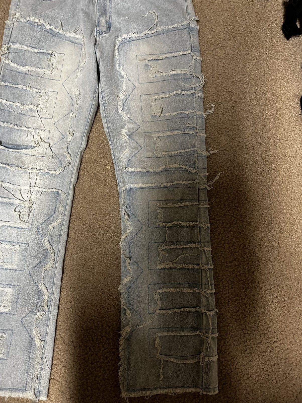 Designer Stacked Jean Size 29x30- Ships within 1 day Size US 29 - 3 Thumbnail