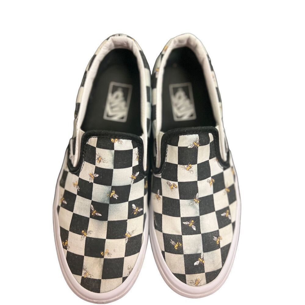 Vans Classic Slip-On Bee Check 'Black White' size 8M W