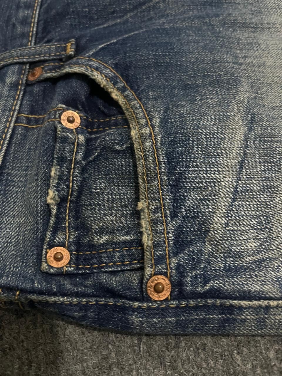 Vintage 2007 Levis 501-0069 Custom Distrassed Repaired Denim