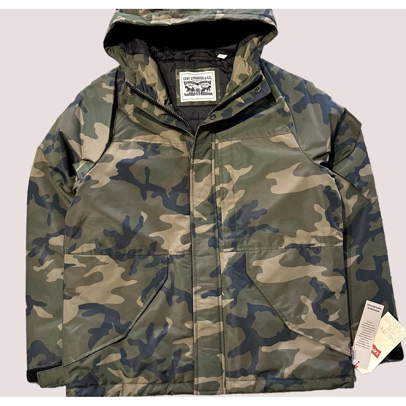 Levi's Levi's Parka Jacket Mens S Hooded Insulated Camouflage Army Green Size US S / EU 44-46 / 1 - 1 Thumbnail