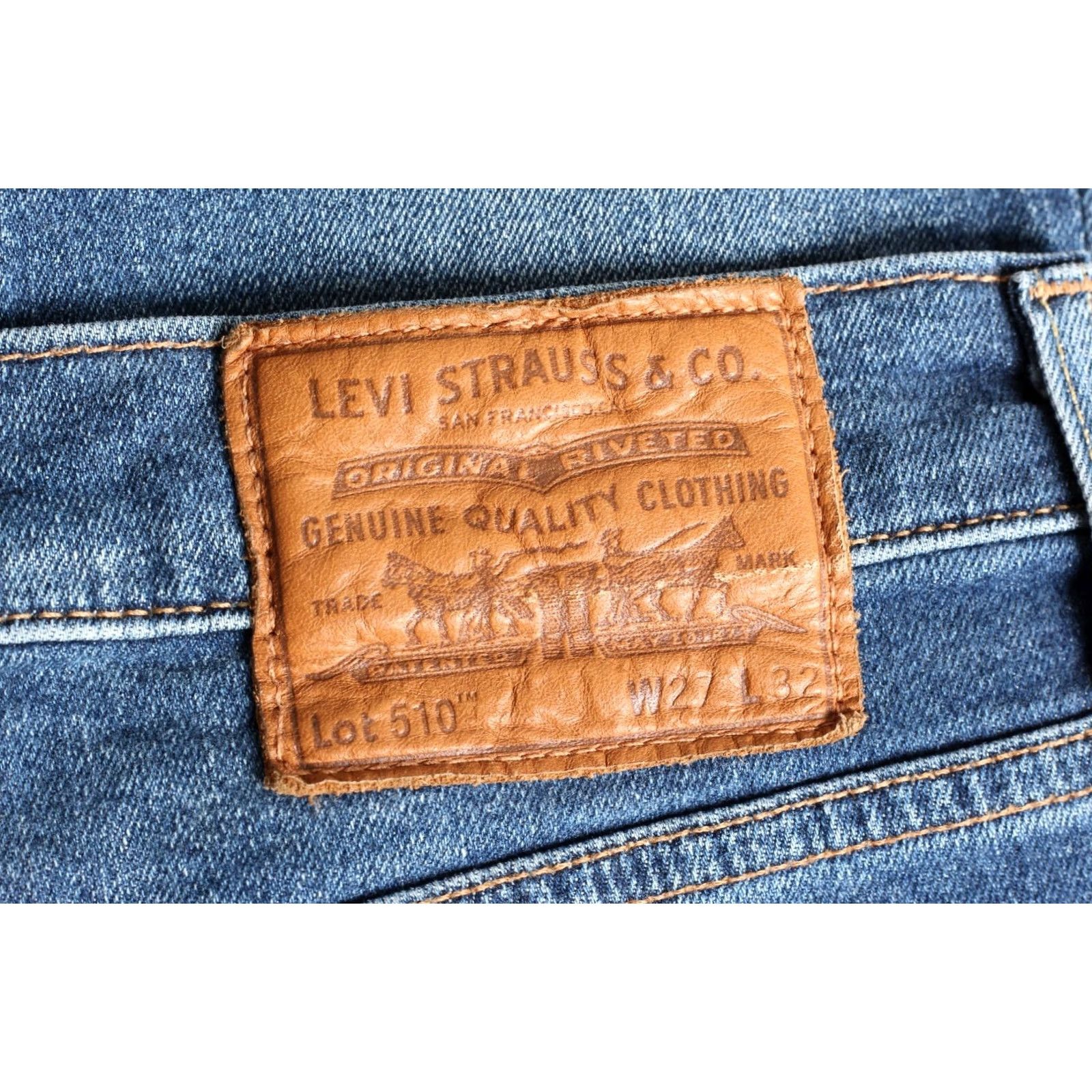 Levi's LEVIS 510 PREMIUM BIG E Stretch Skinny Fit Jeans Men 27x32 W27 L32 DZ2261 blue denim retro modern Mens Jeans Size US 27 - 2 Thumbnail
