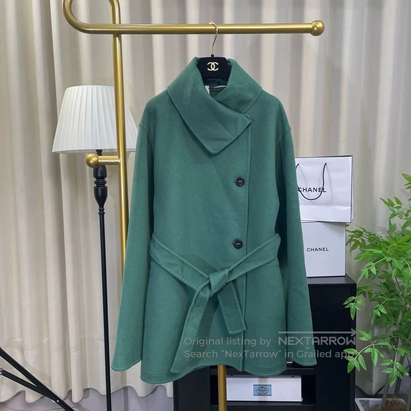 Hermes Hermes 24FW Green Cashmere Long Trench Coat. Size US XS / EU 42 / 0 - 8 Thumbnail