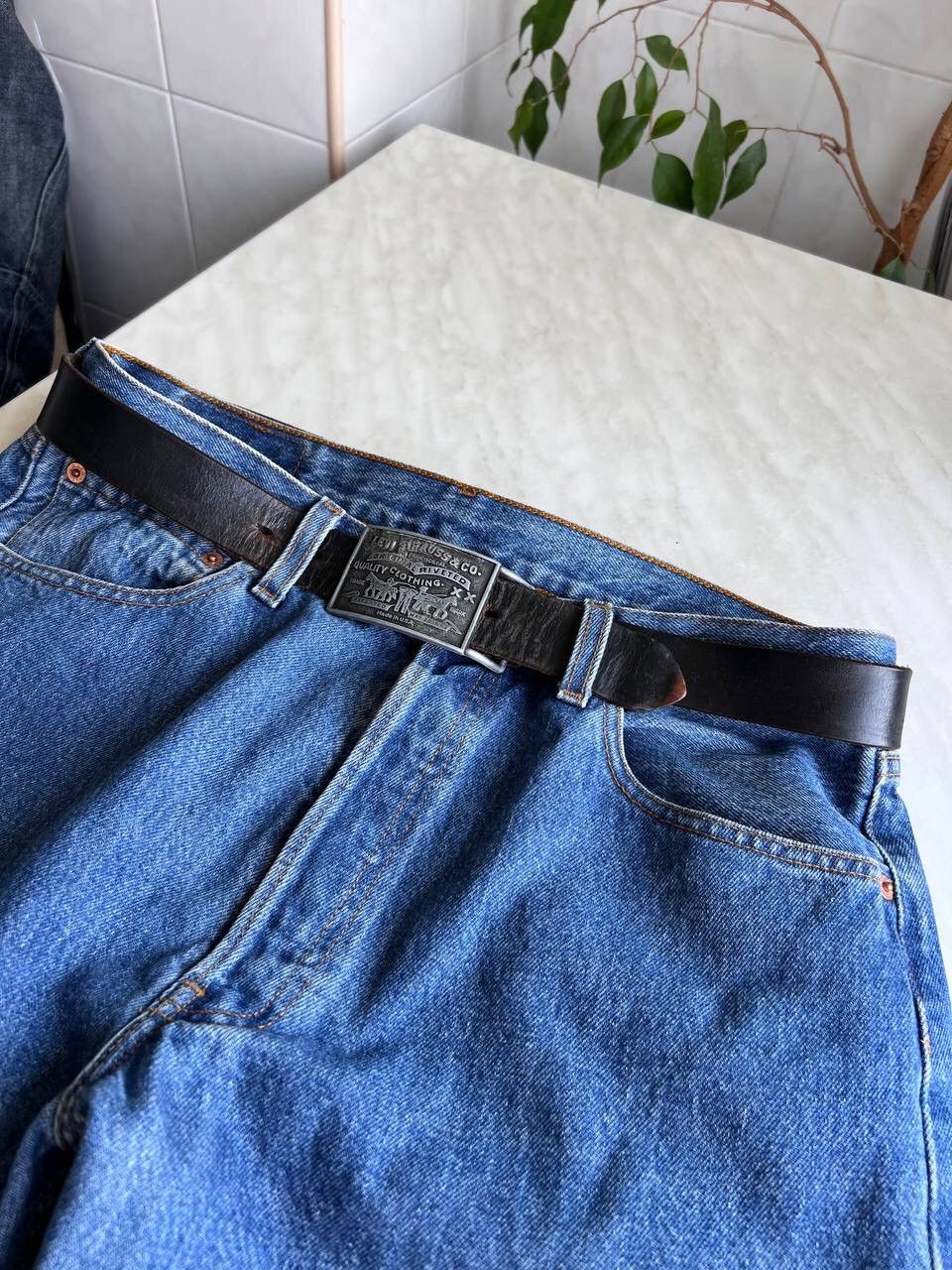 Levi's × Vintage Vintage 90s Levi's Leather belt Size ONE SIZE - 7 Thumbnail