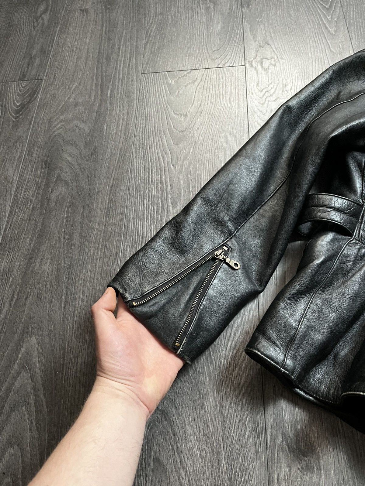 Genuine Leather Vintage 1990s Archival Leather Moto Jacket Oklahoma Buttons Size US M / EU 48-50 / 2 - 12 Thumbnail