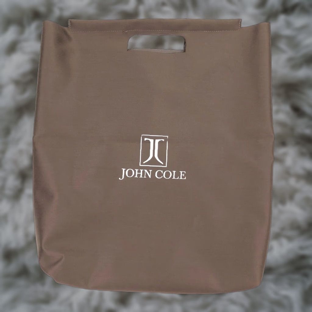 Vintage John Cole Brown Merchandise Bag Tote in White, Women's